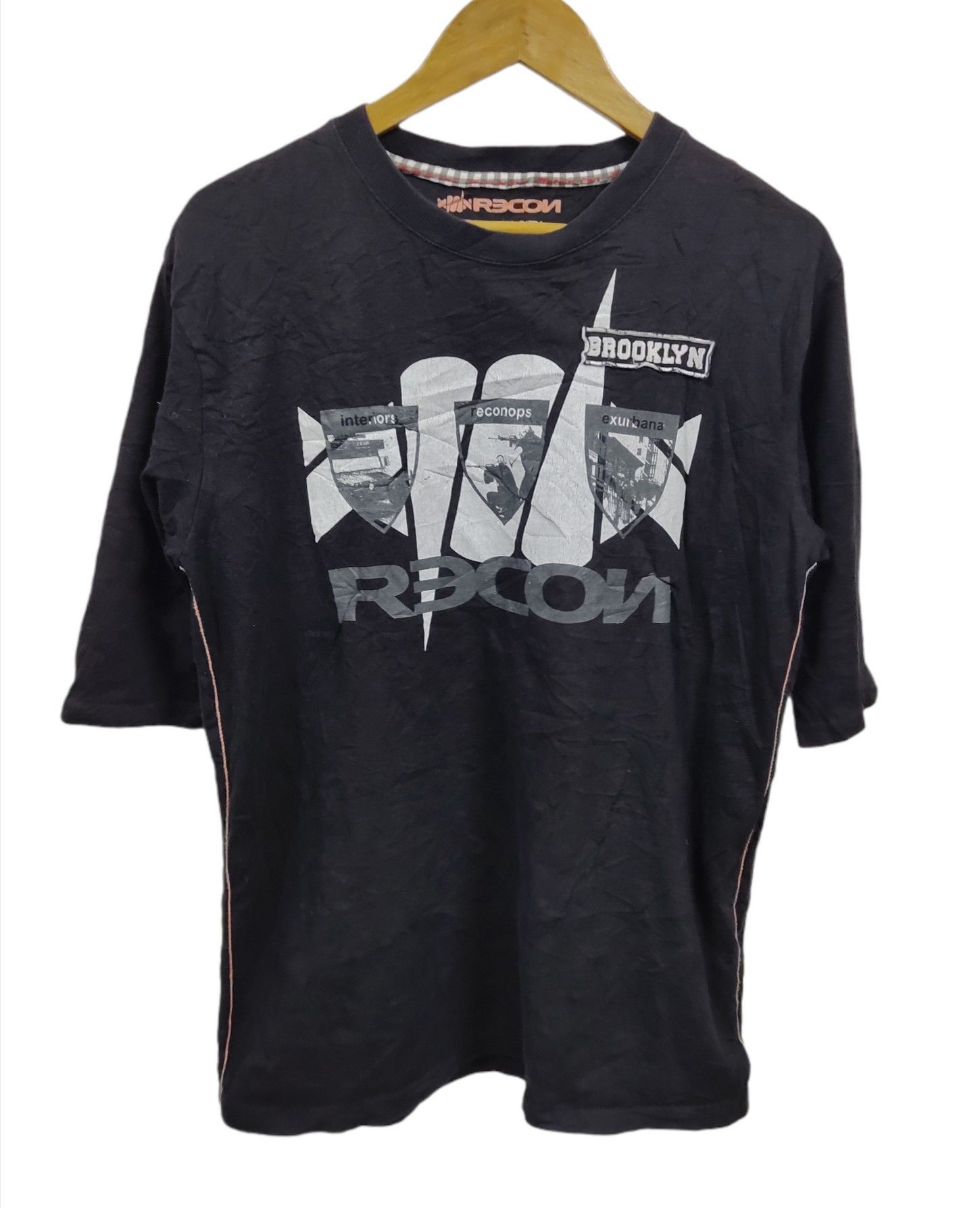 Japanese Brand Vintage RECON Brooklyn Army Big Logo shirt Size US XL / EU 56 / 4 - 1 Thumbnail