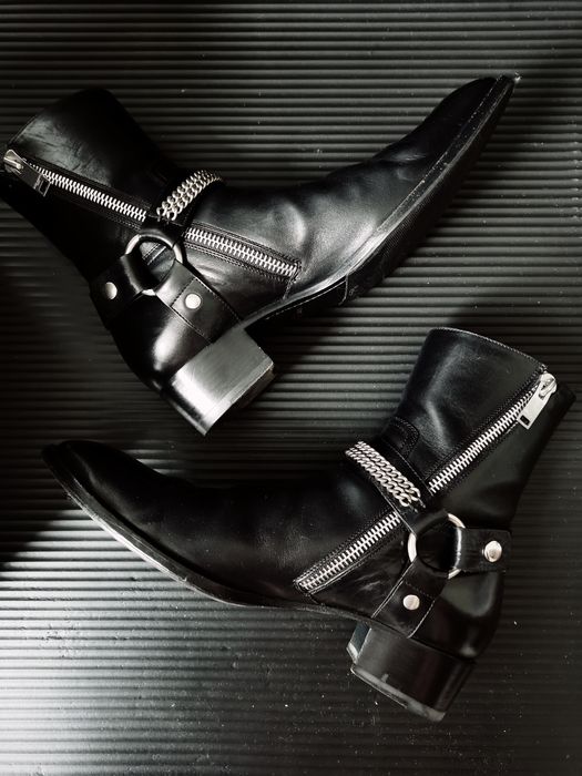 Saint laurent wyatt chain hotsell harness boot