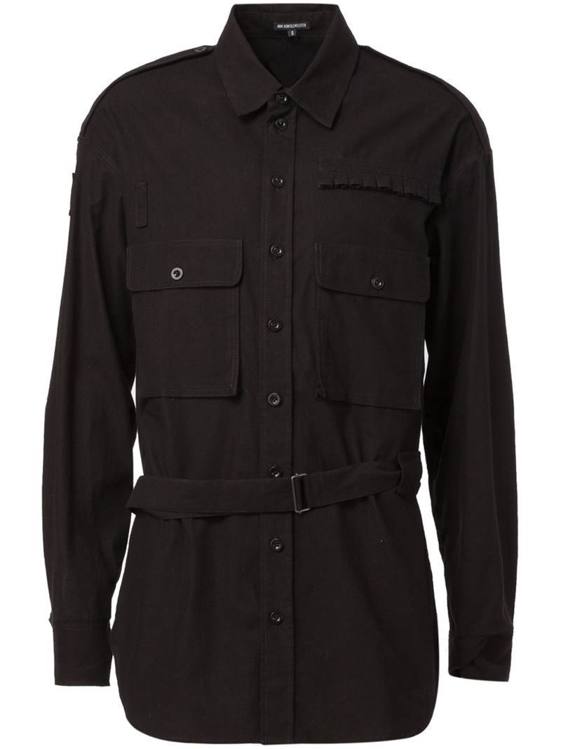 Ann Demeulemeester Long belted thick army shirt M-L Size US L / EU 52-54 / 3 - 7 Thumbnail