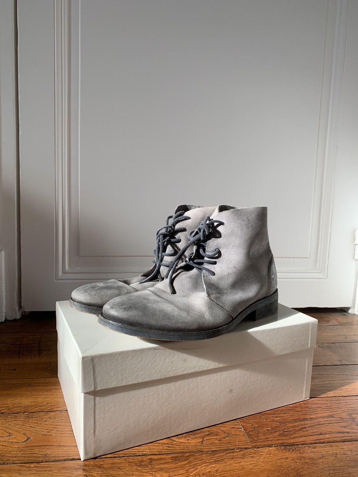 All Saints Gray Suede Ankle Boots Hank Suede Boots Warm Grey | ALLSAINTS US main image 3