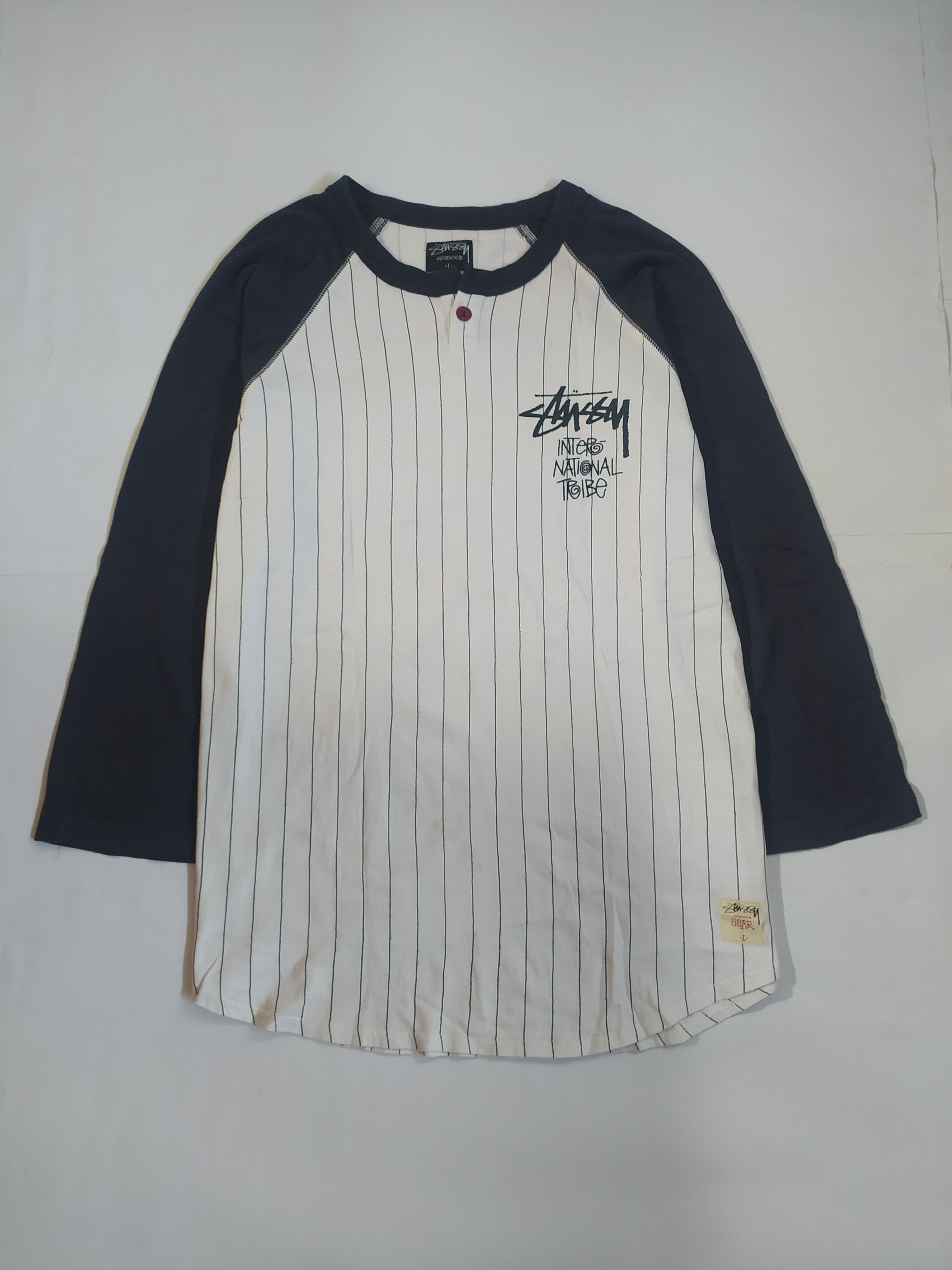 STUSSY〈raglan sleeve t shirt print L〉 Raglan Thermal LS Crew – Bone | Tops & Shirts | Stüssy
