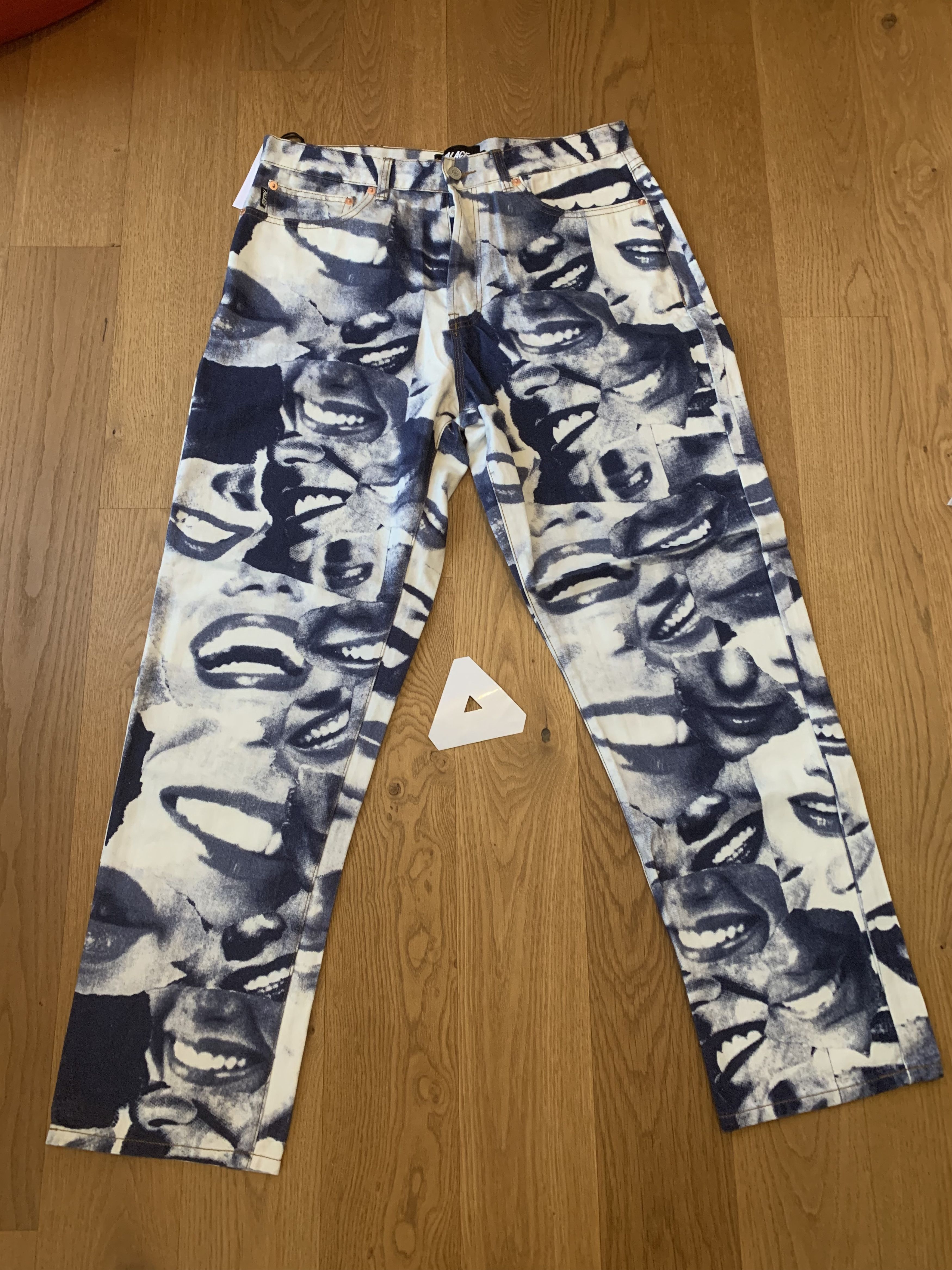 Palace JOHN & MOLLY mouf jean blue | Grailed