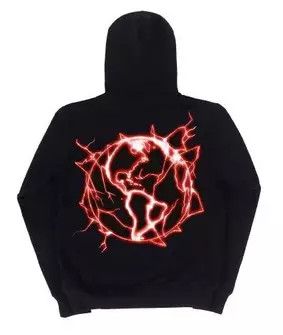 Revenge Revenge Lightning Red Logo Black Hoodie New DS Grailed