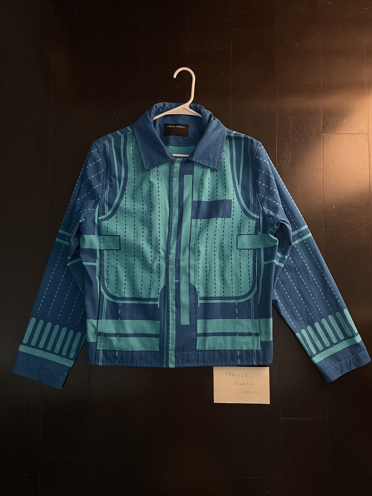 Craig Green 🌟 SS19 Stone Wash Printed Worker Jacket Size US L / EU 52-54 / 3 - 1 Thumbnail