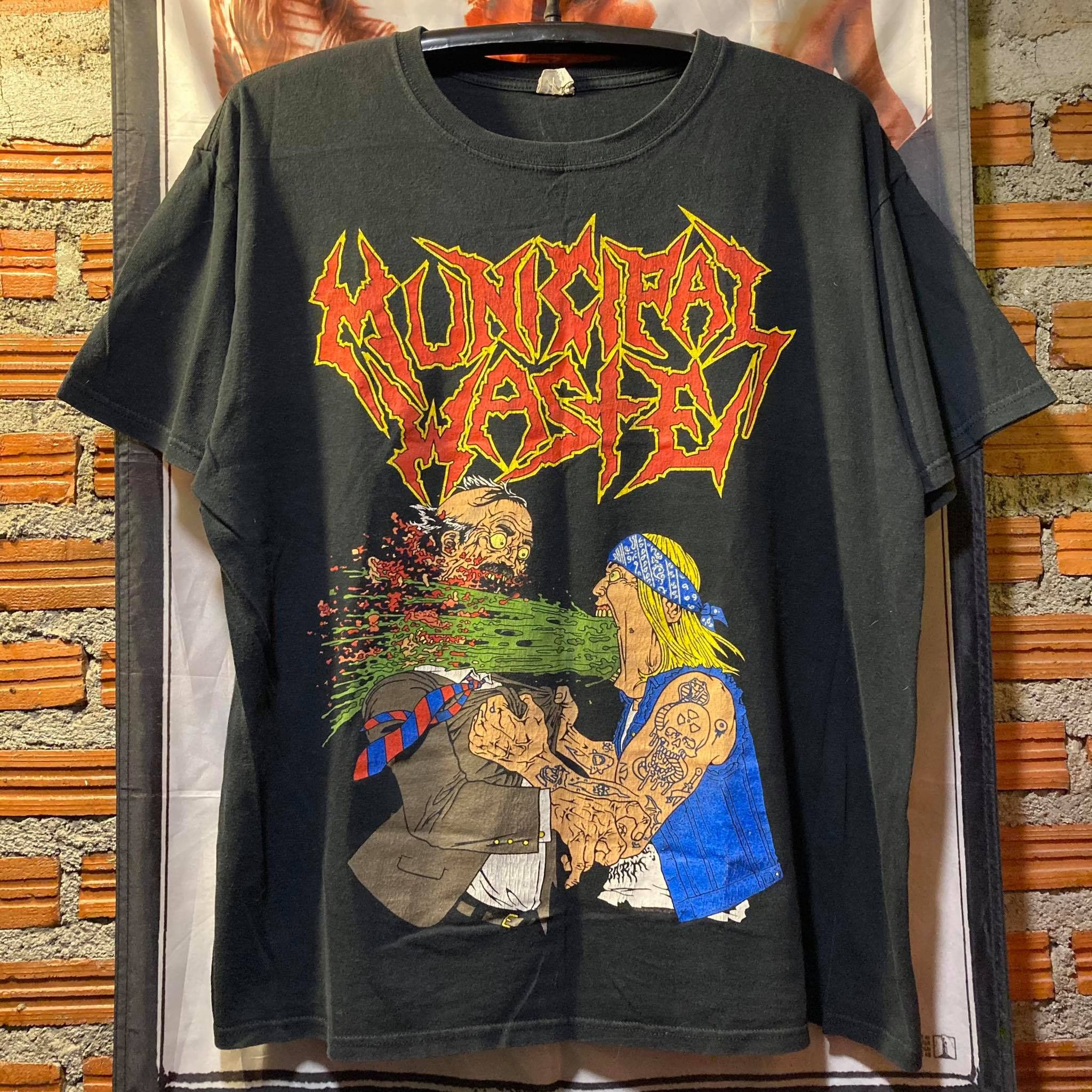 Band Tees × Vintage Vintage Municiple Waste Crossover Trash Metal 00s Band Tee Size US XL / EU 56 / 4 - 1 Thumbnail