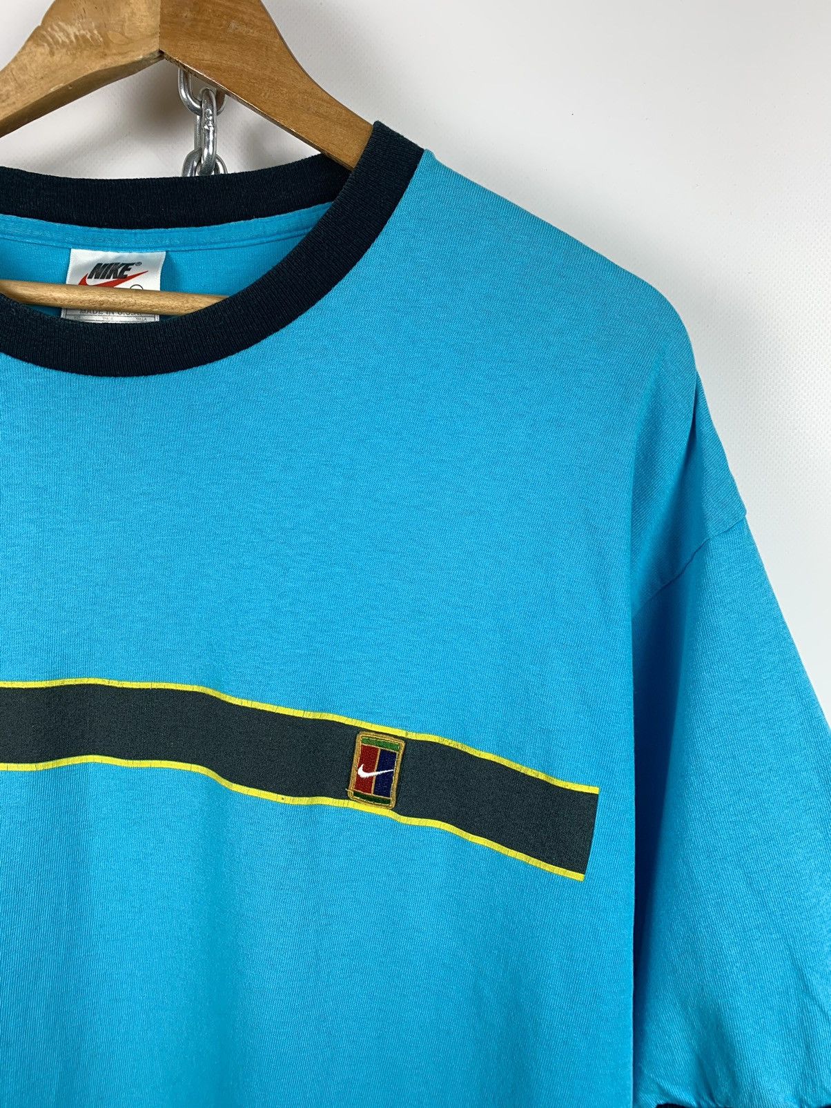 Nike 90s Vintage Nike Tennis Court Andre Agassi Blue T-Shirt Size US XL / EU 56 / 4 - 5 Thumbnail