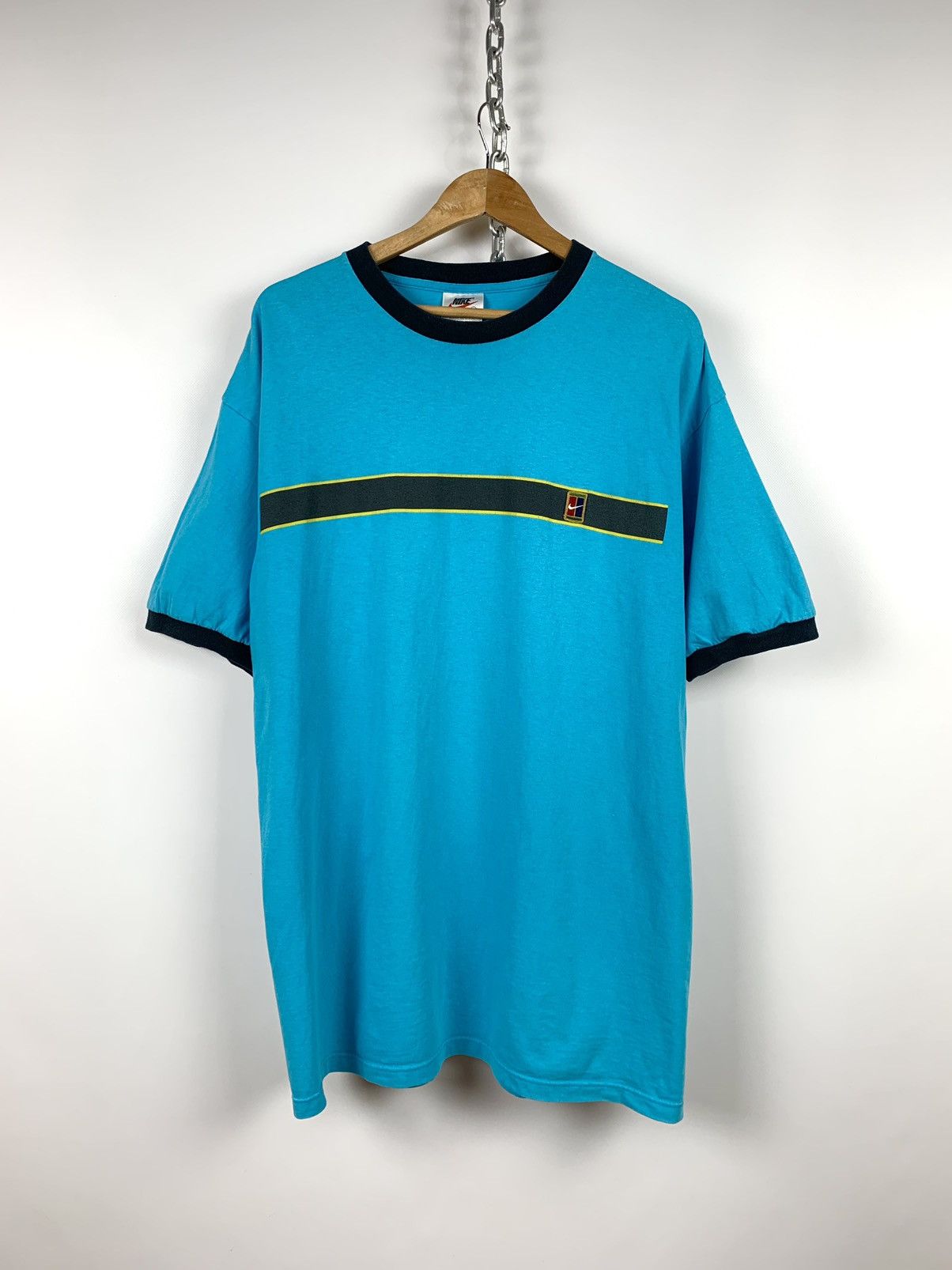Nike 90s Vintage Nike Tennis Court Andre Agassi Blue T-Shirt Size US XL / EU 56 / 4 - 1 Thumbnail
