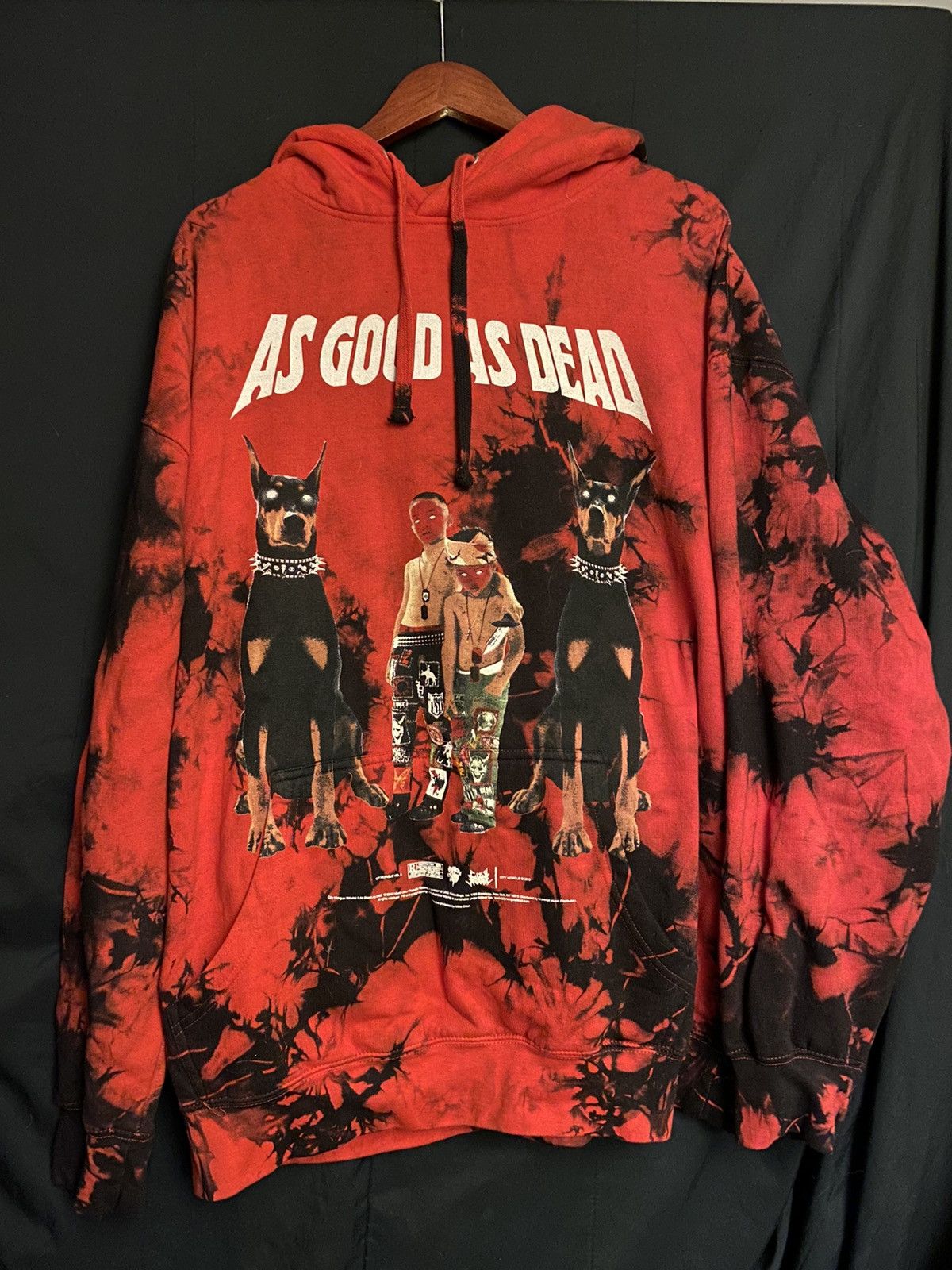 Rap Tees City Morgue Vol2 As Good As Dead Red TieDye Hoodie Deadstock |  Grailed
