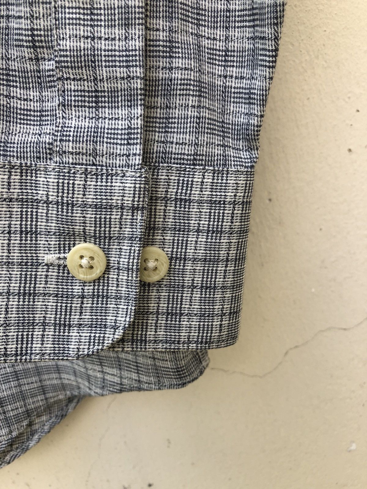 Yves Saint Laurent Ysl Checkered Mandarin Collar Button Shirt Size US M / EU 48-50 / 2 - 6 Thumbnail