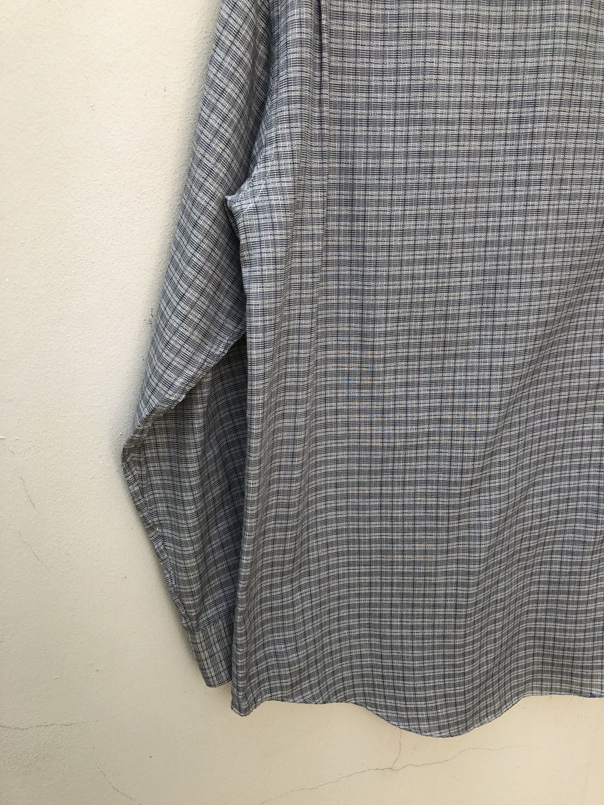 Yves Saint Laurent Ysl Checkered Mandarin Collar Button Shirt Size US M / EU 48-50 / 2 - 9 Thumbnail