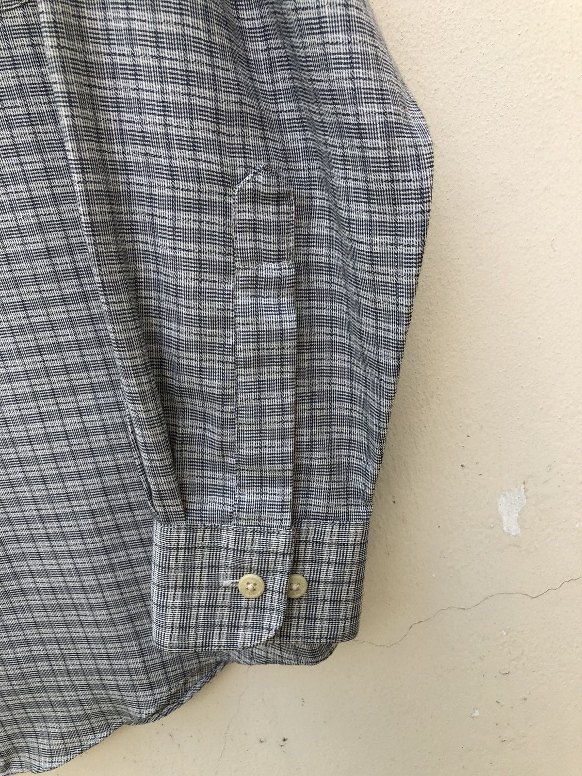Yves Saint Laurent Ysl Checkered Mandarin Collar Button Shirt Size US M / EU 48-50 / 2 - 5 Thumbnail