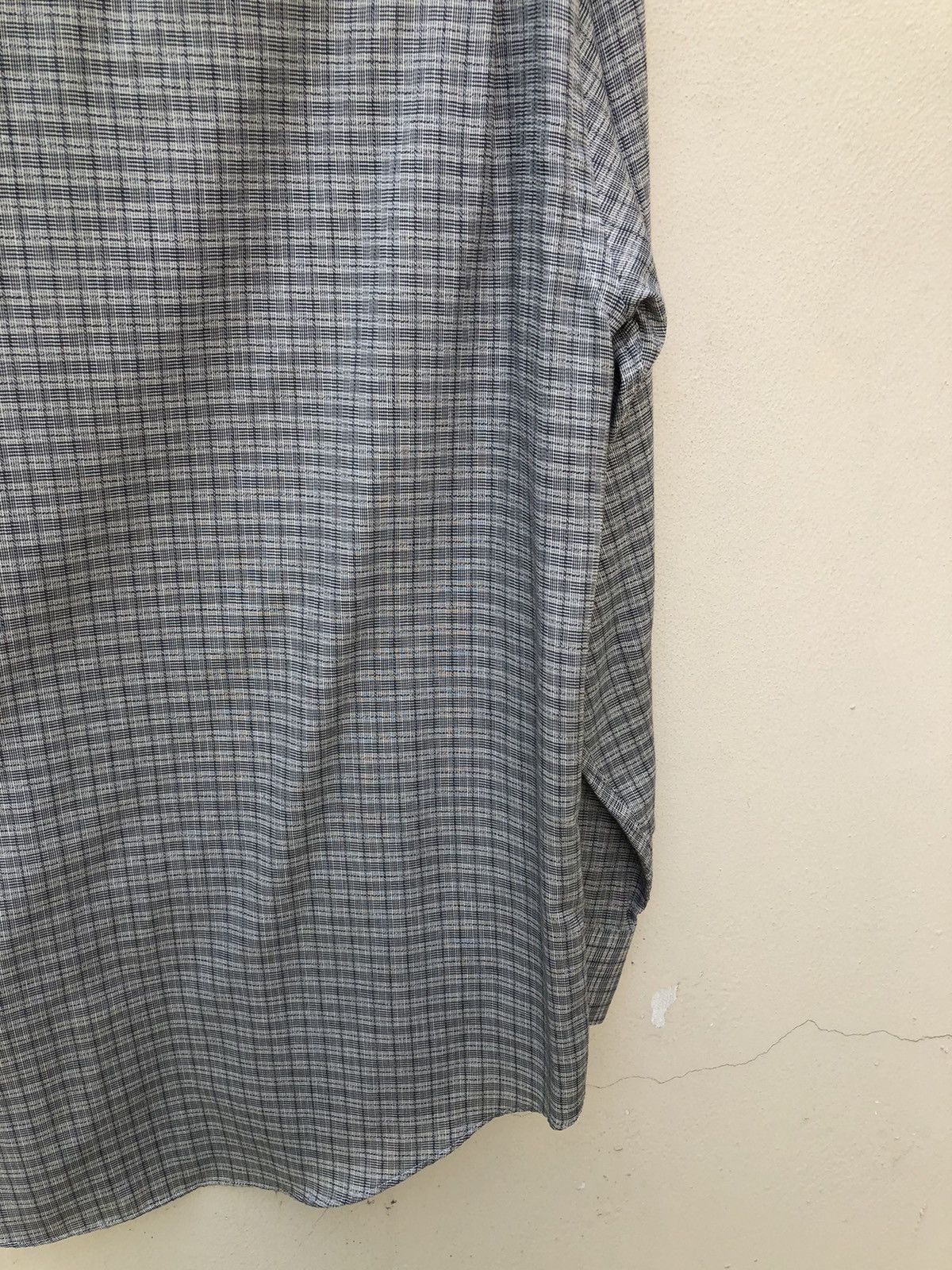 Yves Saint Laurent Ysl Checkered Mandarin Collar Button Shirt Size US M / EU 48-50 / 2 - 10 Thumbnail