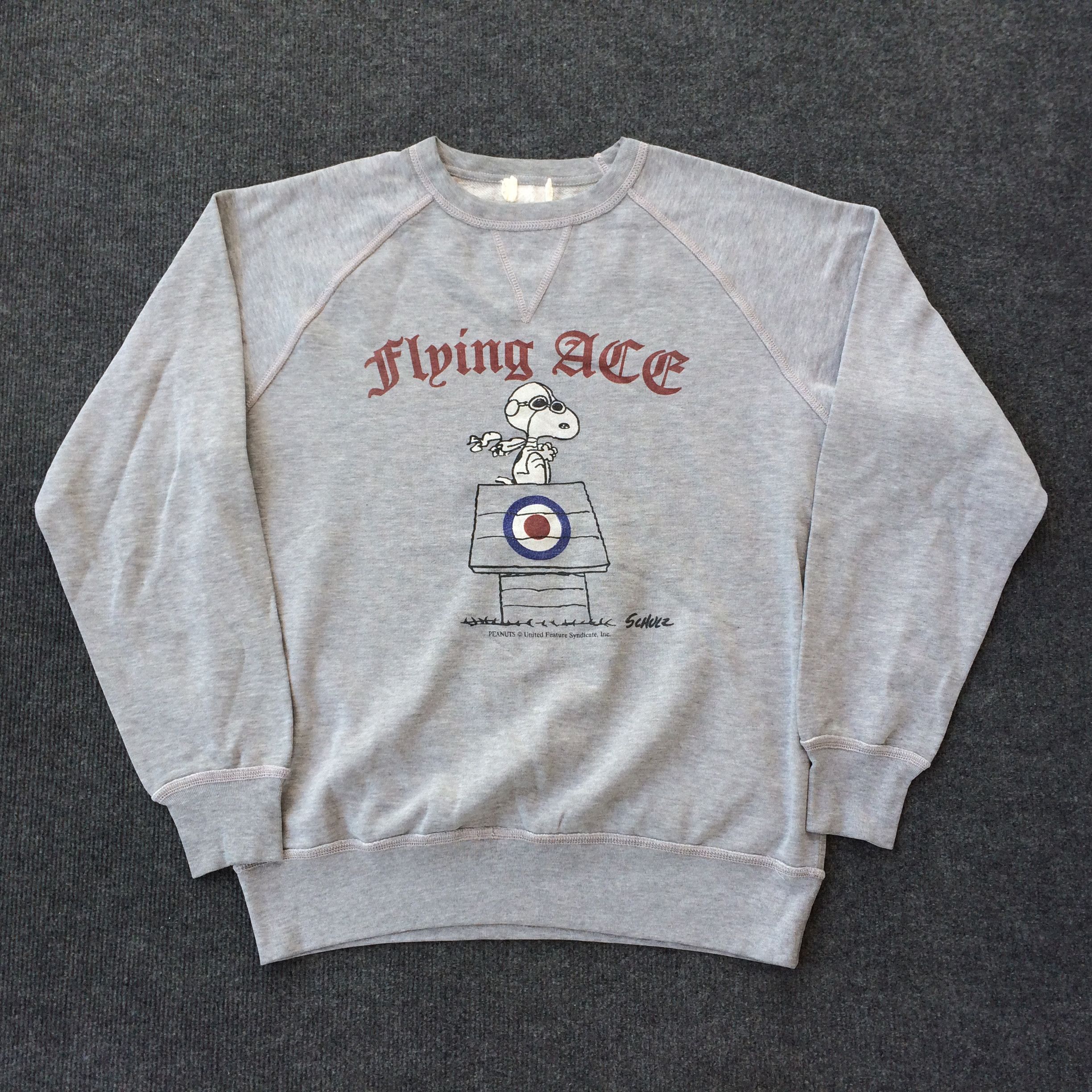 Peanuts × Vintage Vtg Snoppy Peanuts Flying Ace 90s Cartoon Sweatshirt Size US M / EU 48-50 / 2 - 1 Thumbnail