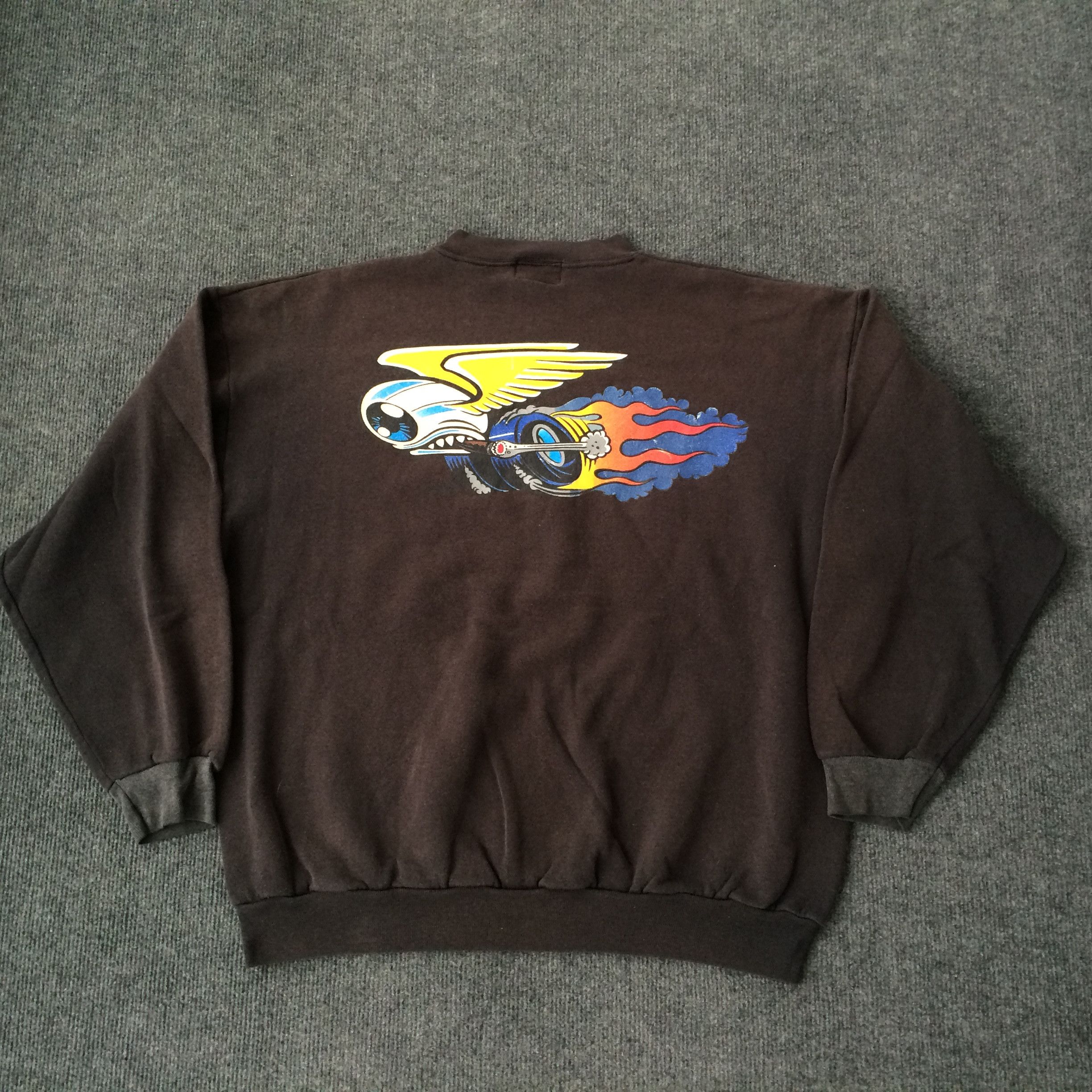 Vintage × Von Dutch Vtg Von Dutch Eye 90s Crewneck Skateboard Sweater Size US L / EU 52-54 / 3 - 1 Thumbnail