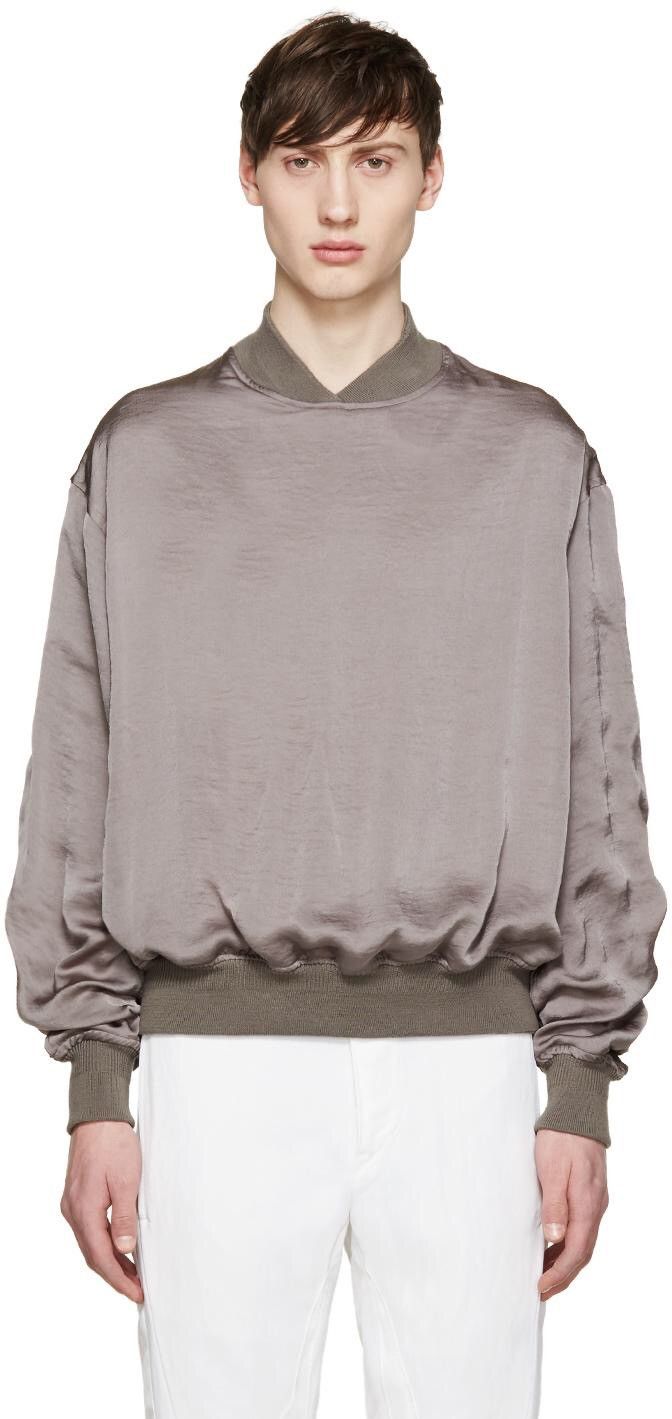 Haider Ackermann SS16 GREY SATIN SWEATSHIRT Grailed
