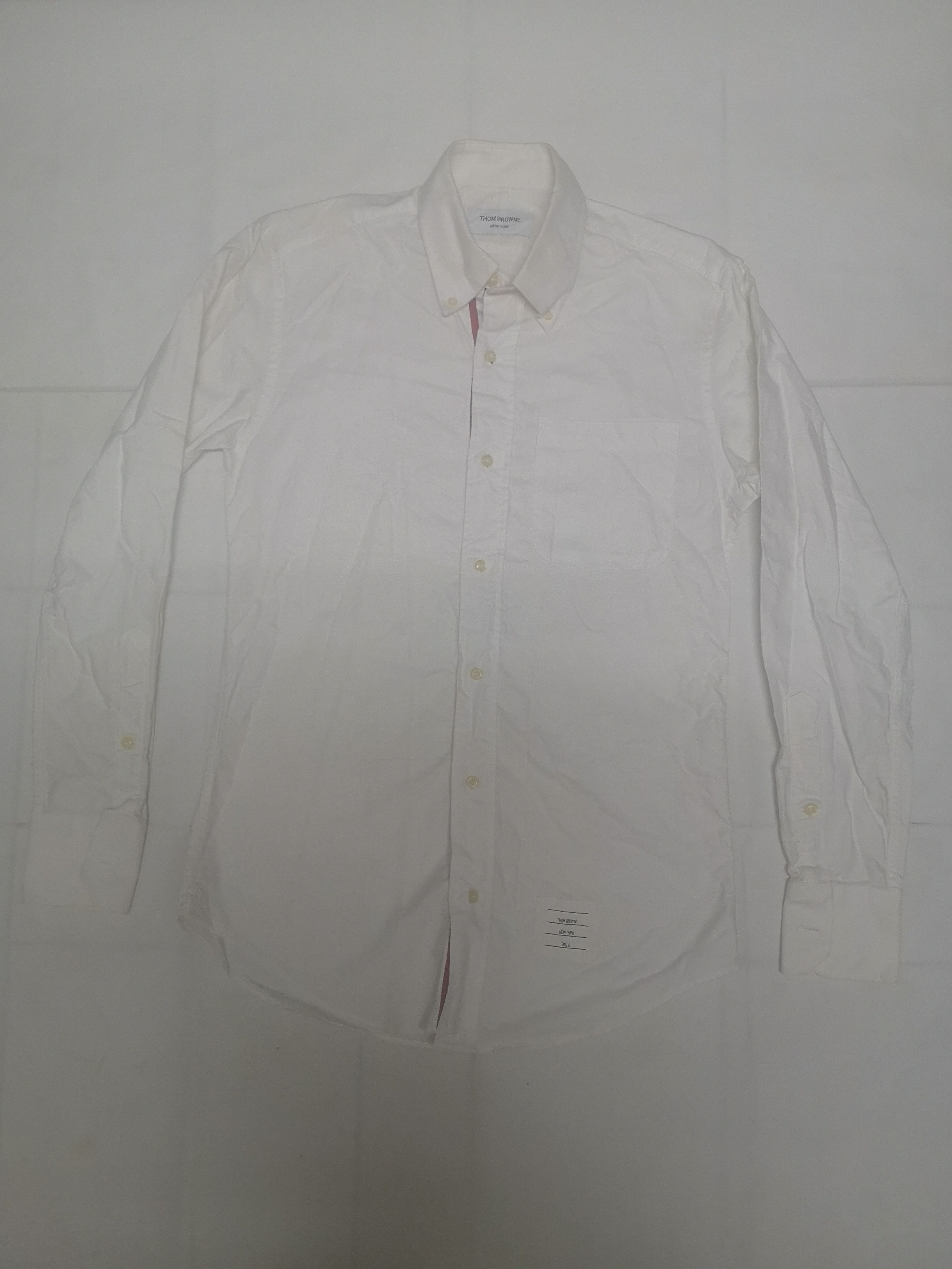 Thom Browne Thom Browne white grossgrain placket cotton Oxford shirt Size 34S - 1 Thumbnail