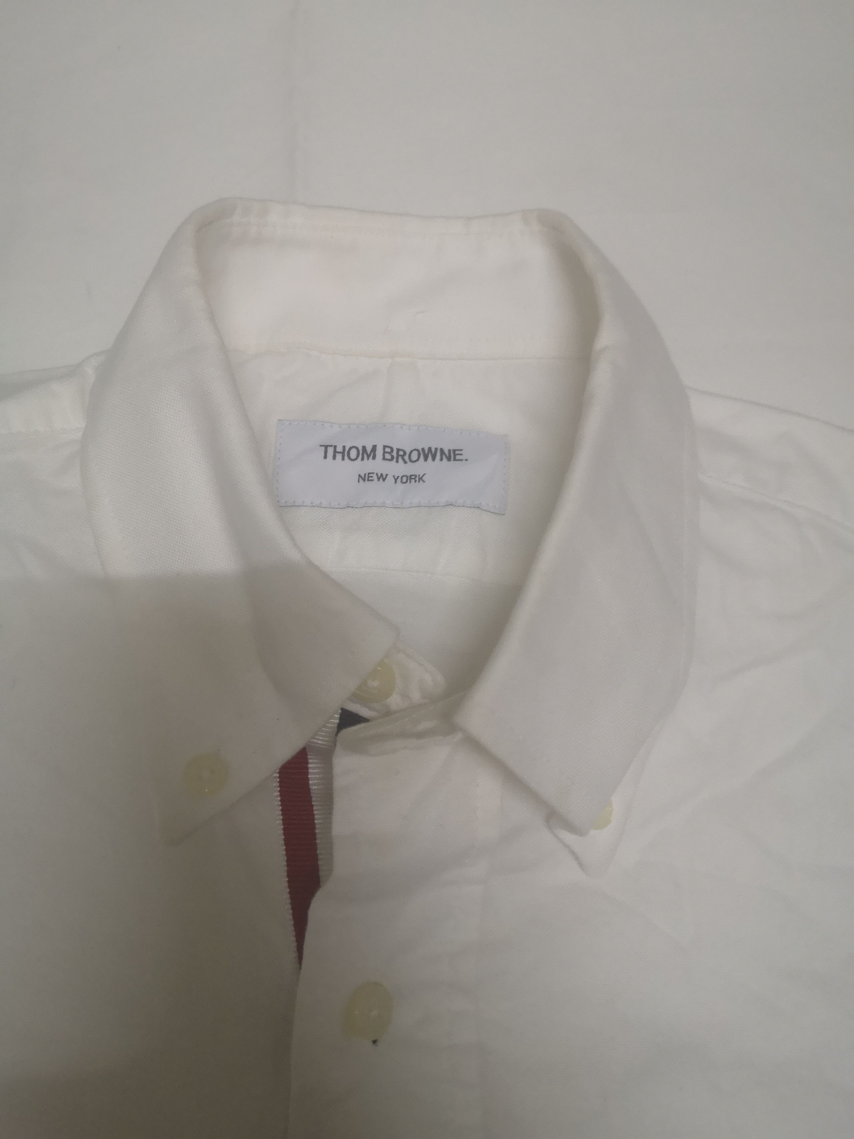 Thom Browne Thom Browne white grossgrain placket cotton Oxford shirt Size 34S - 3 Thumbnail