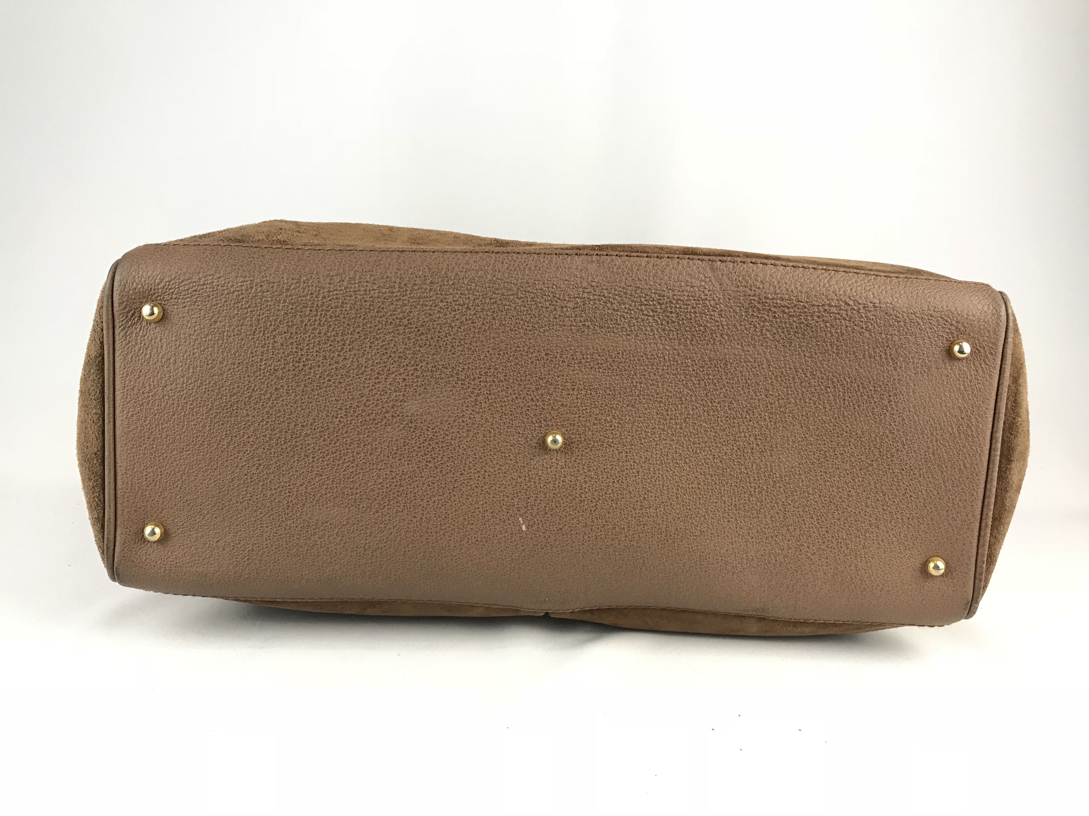 Gucci ❌Last Drop❌Vtg Gucci Bamboo suede Leather Two Way handbag Size ONE SIZE - 23 Thumbnail