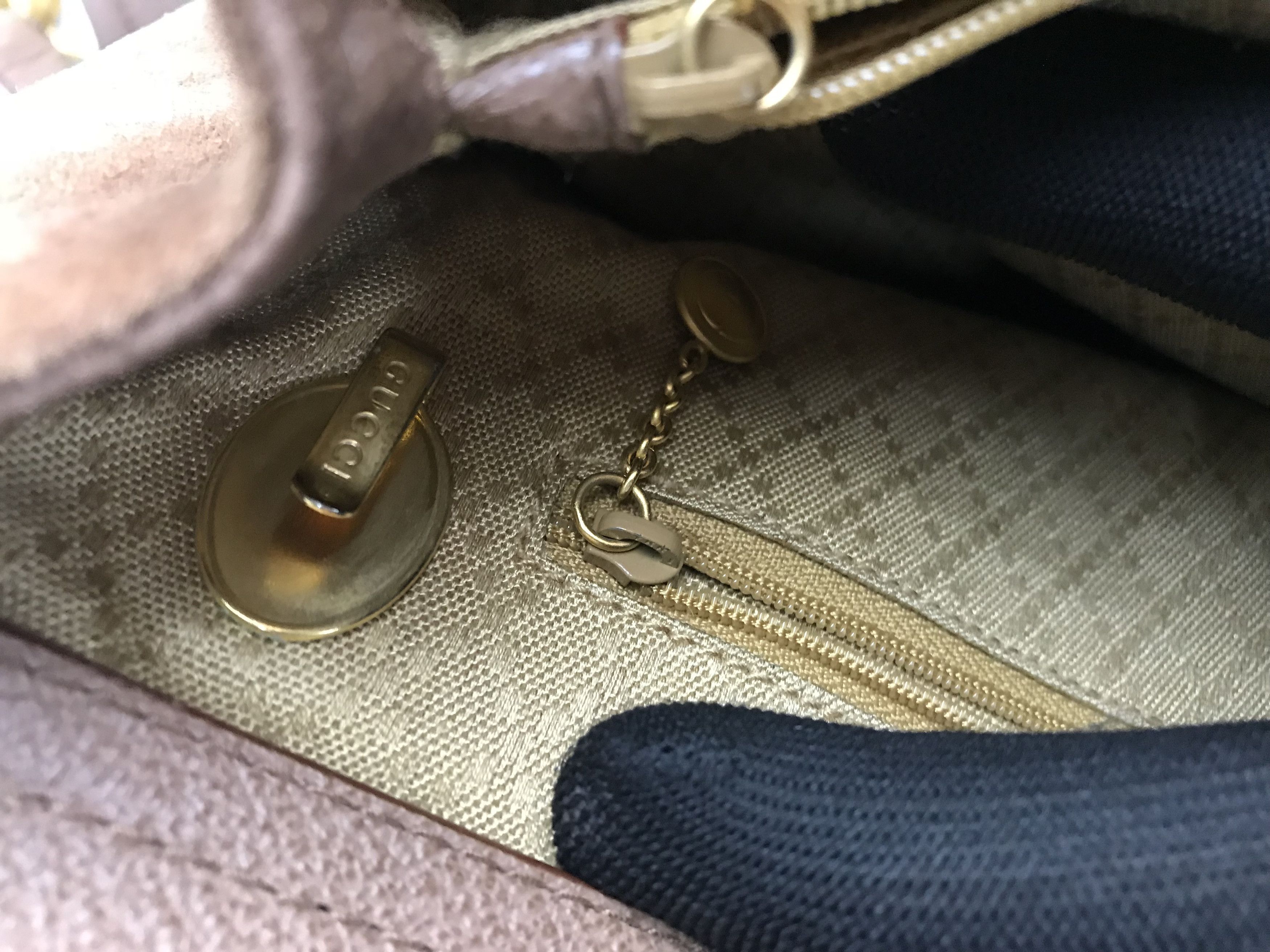 Gucci ❌Last Drop❌Vtg Gucci Bamboo suede Leather Two Way handbag Size ONE SIZE - 9 Thumbnail
