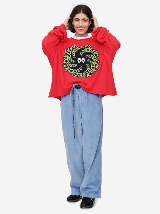 Brain Dead Spit It Oversized Cropped Boxy Sweater - Red | Grailed