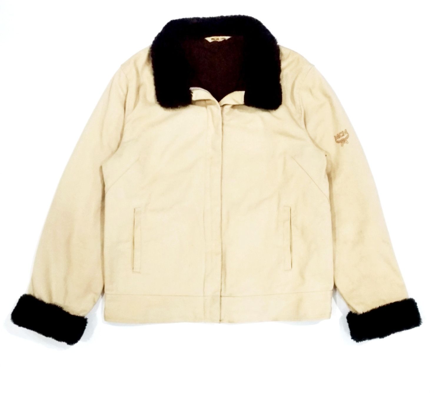 RARE! MCM LEGERE UNISEX KHAKI SHEARLING JACKET