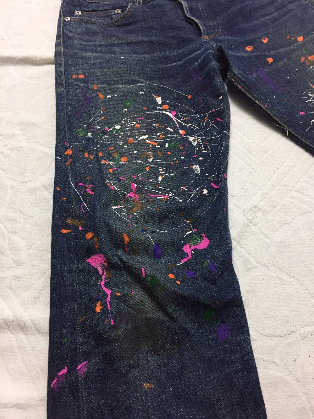 A.P.C. Custom Made A.P.C Colourful Paint Splatter Denim Jean Size US 30 / EU 46 - 7 Thumbnail