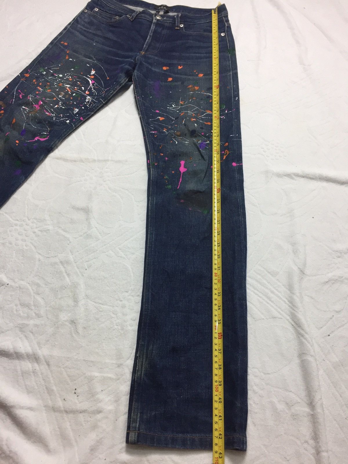 A.P.C. Custom Made A.P.C Colourful Paint Splatter Denim Jean Size US 30 / EU 46 - 4 Thumbnail