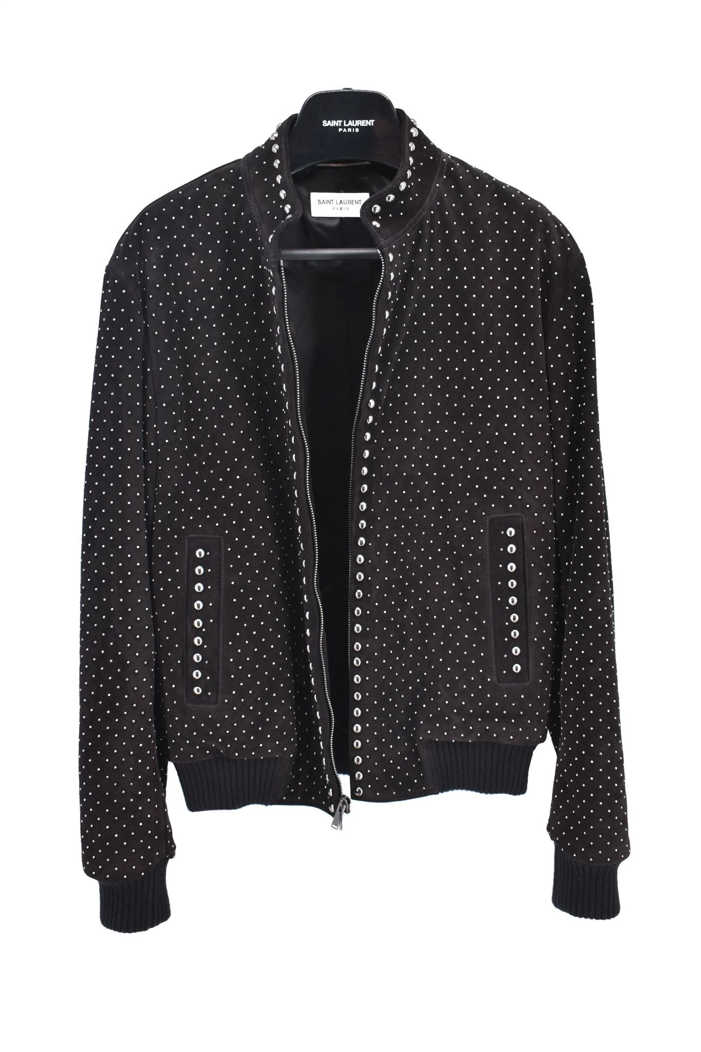 Saint Laurent Paris Saint Laurent Leather Suede Studded Jacket Size US L / EU 52-54 / 3 - 3 Thumbnail