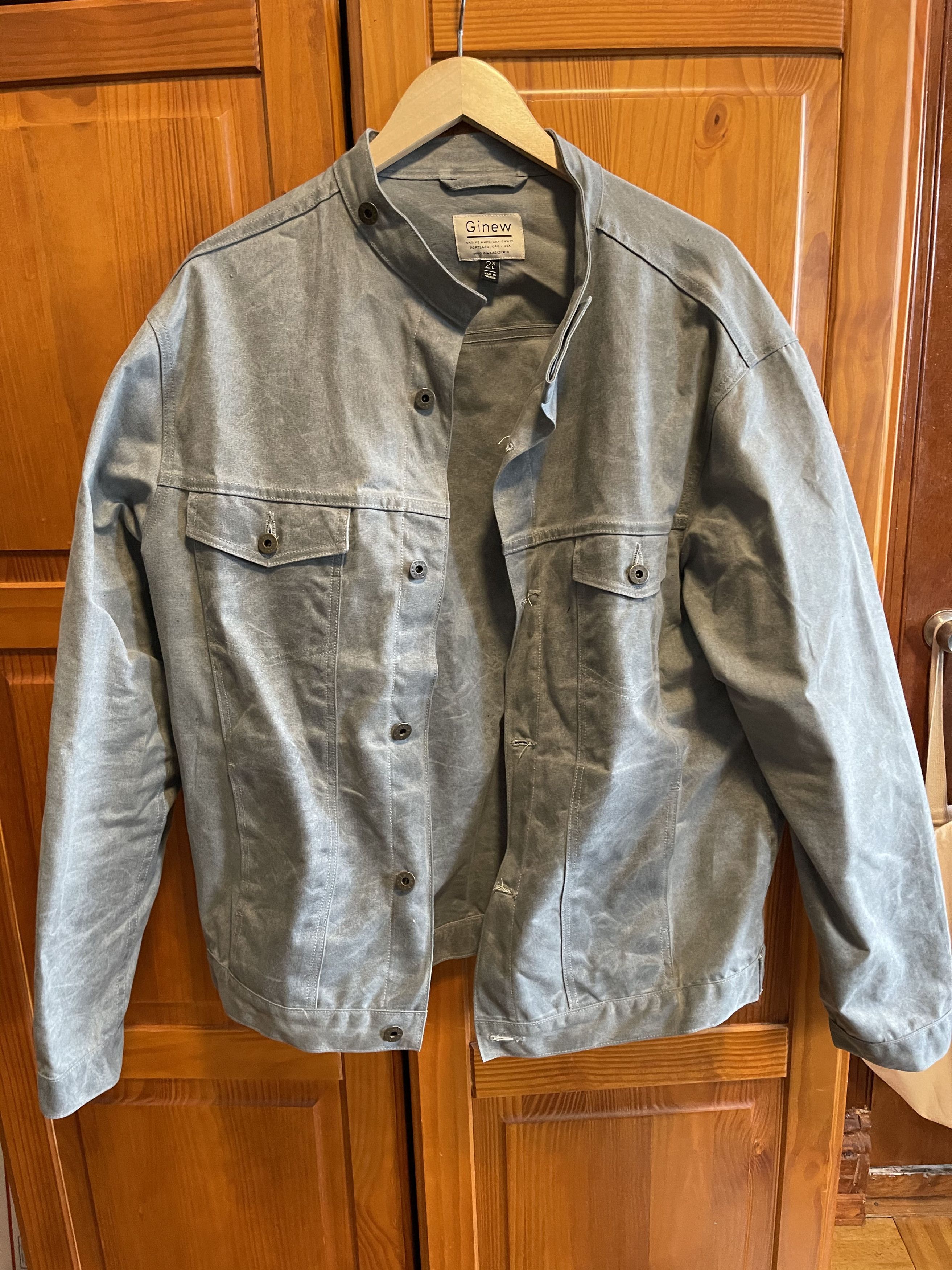 Ginew WAX CANVAS RIDER JACKET CHARCOAL Grailed
