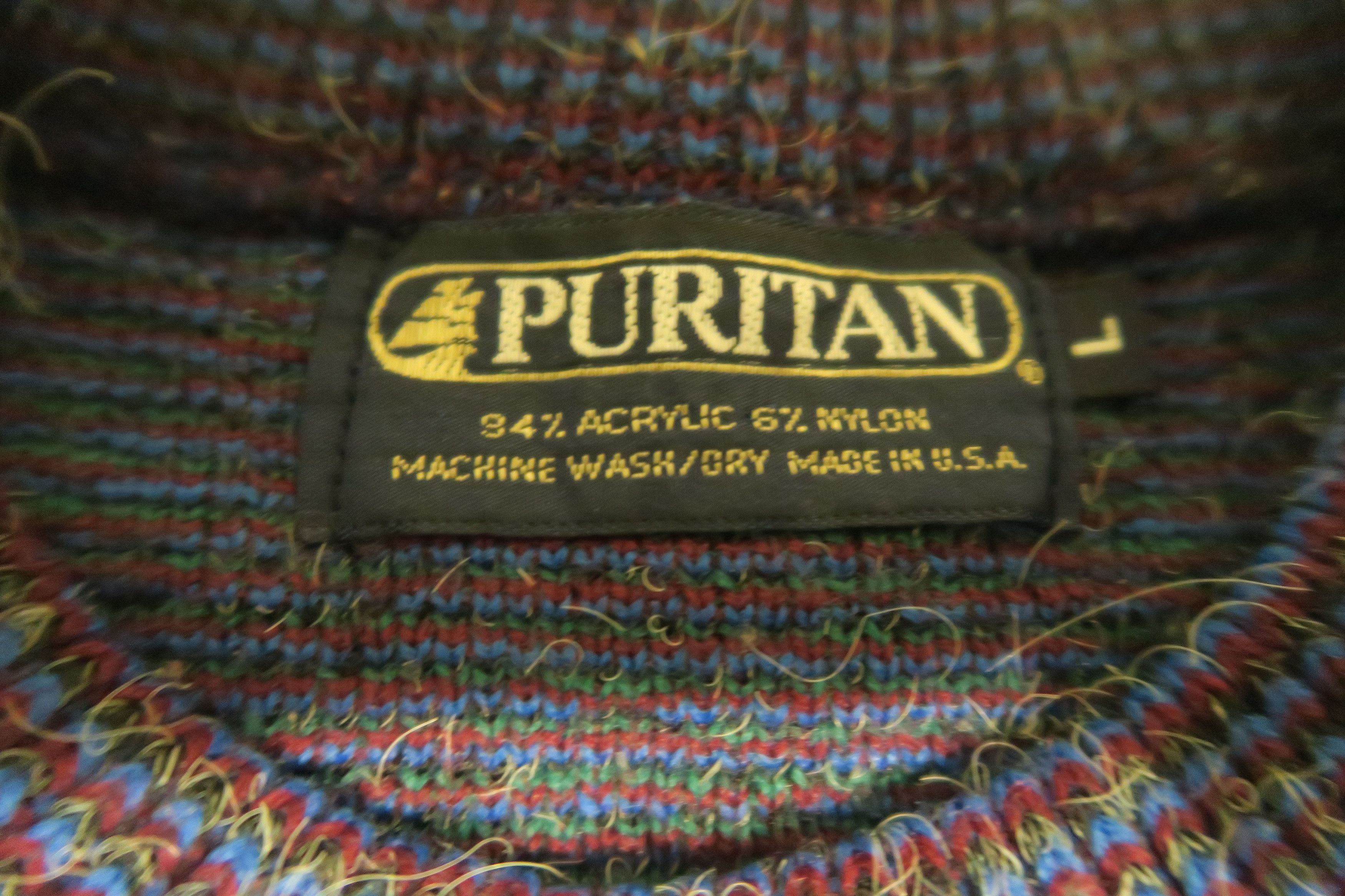 Vintage VTG Puritan Diamond Sweater Fuzzy Made in USA Acrylic Nylon Size US L / EU 52-54 / 3 - 5 Thumbnail