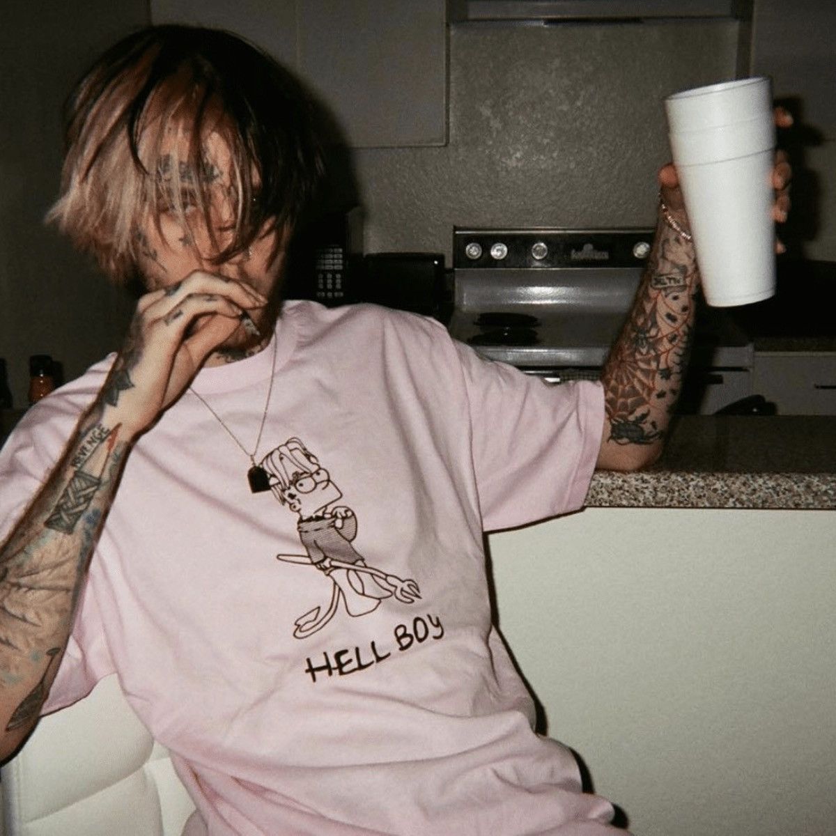 Superrradical Superrradical Lil Peep HELL BOY Pink Tee Size US L / EU 52-54 / 3 - 5 Thumbnail