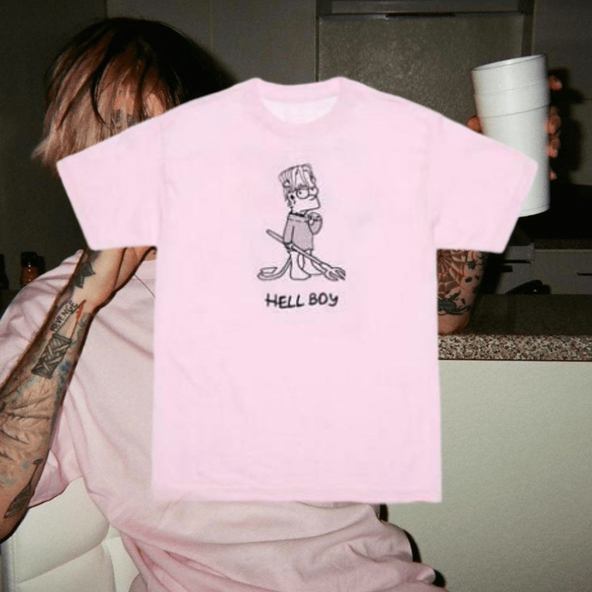 Superrradical Superrradical Lil Peep HELL BOY Pink Tee Size US L / EU 52-54 / 3 - 4 Thumbnail