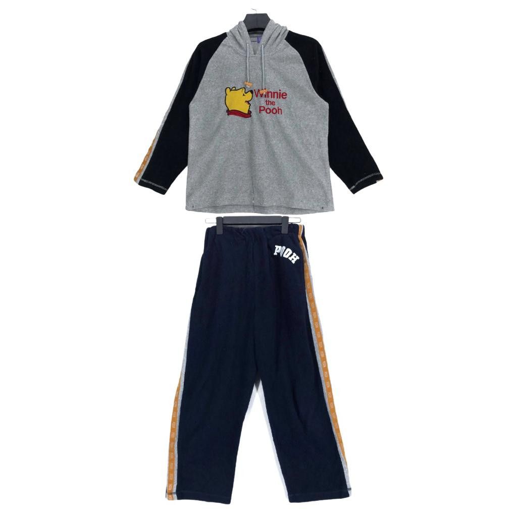 Winnie The Pooh Embroidery Logo Sidetape Fleece Hoodie&Pant
