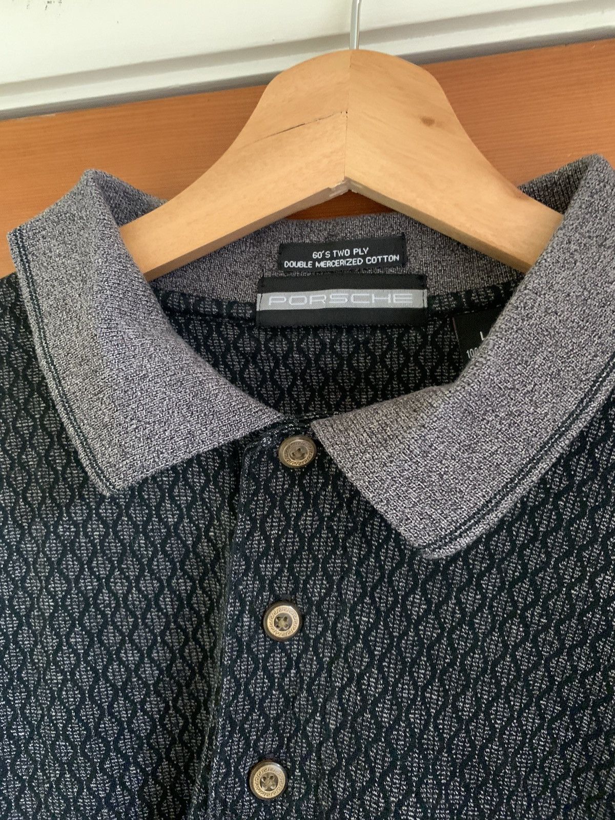 Porsche Design × Vintage *RARE* Vintage Porsche Two-Ply Knit Cotton Polo - L Size US L / EU 52-54 / 3 - 4 Thumbnail
