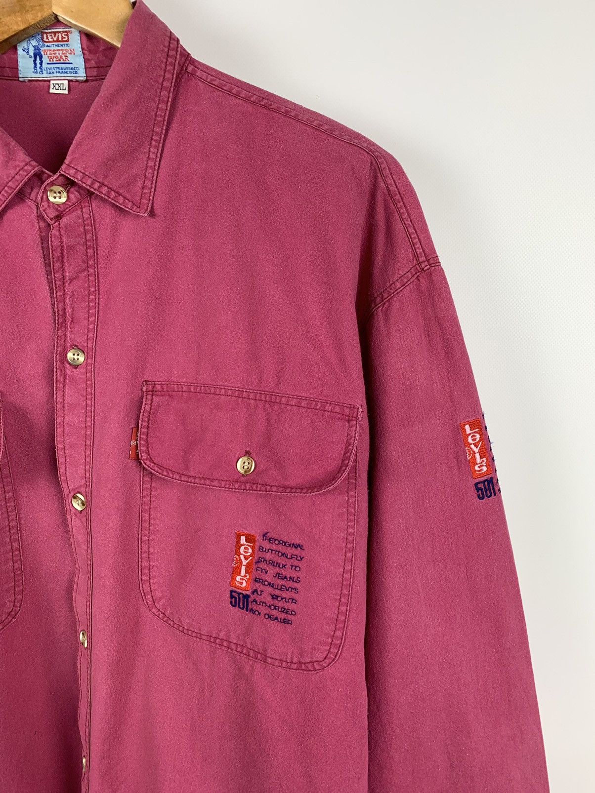 Levi's Vintage Levi’s Western Wear 501 Pink Shirt Size US XXL / EU 58 / 5 - 3 Thumbnail