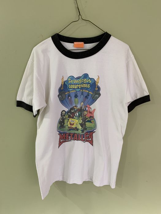 Vintage 2004 Spongebob Squarepants Metallica Ringer Tee Shirt | Grailed