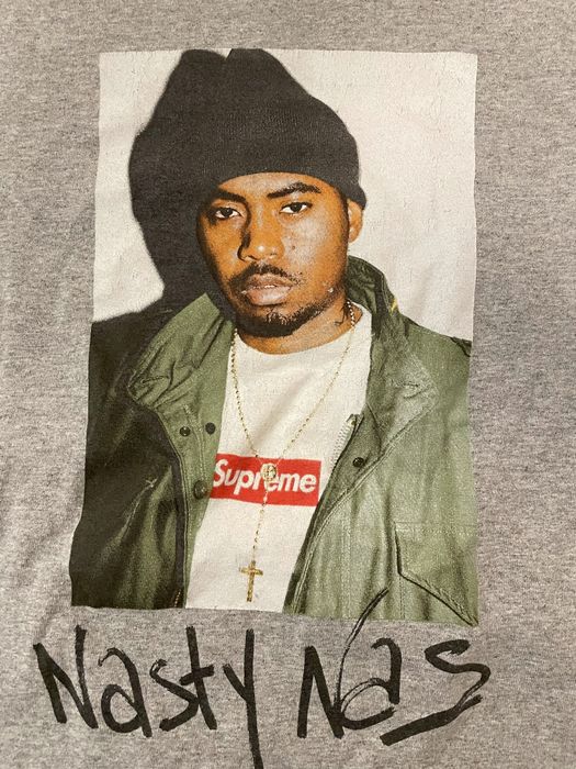 Supreme Supreme nasty nas tee Grey size M | Grailed