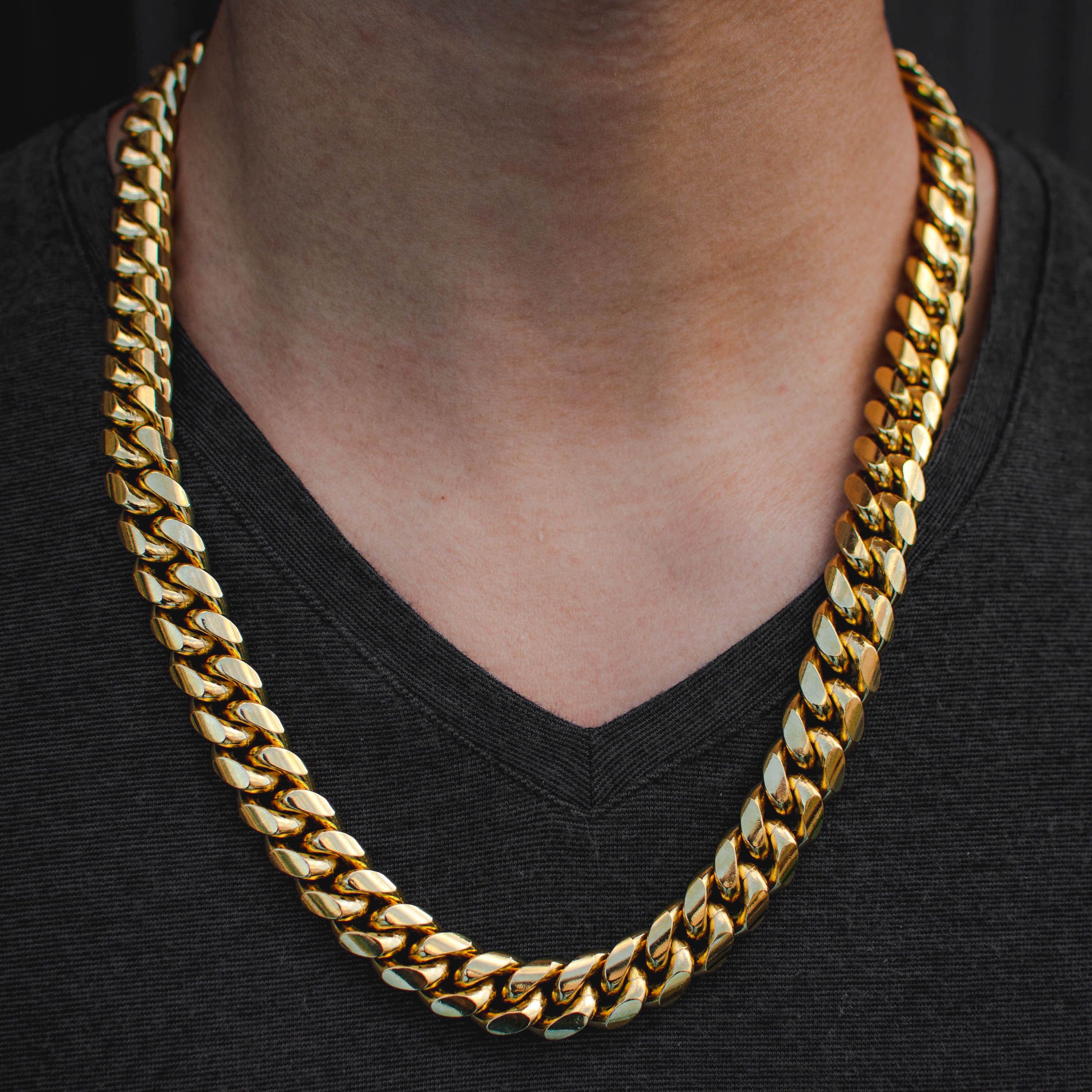 Other 14k Gold 12mm Miami Cuban Link Chain Necklace 24" Size ONE SIZE - 1 Thumbnail