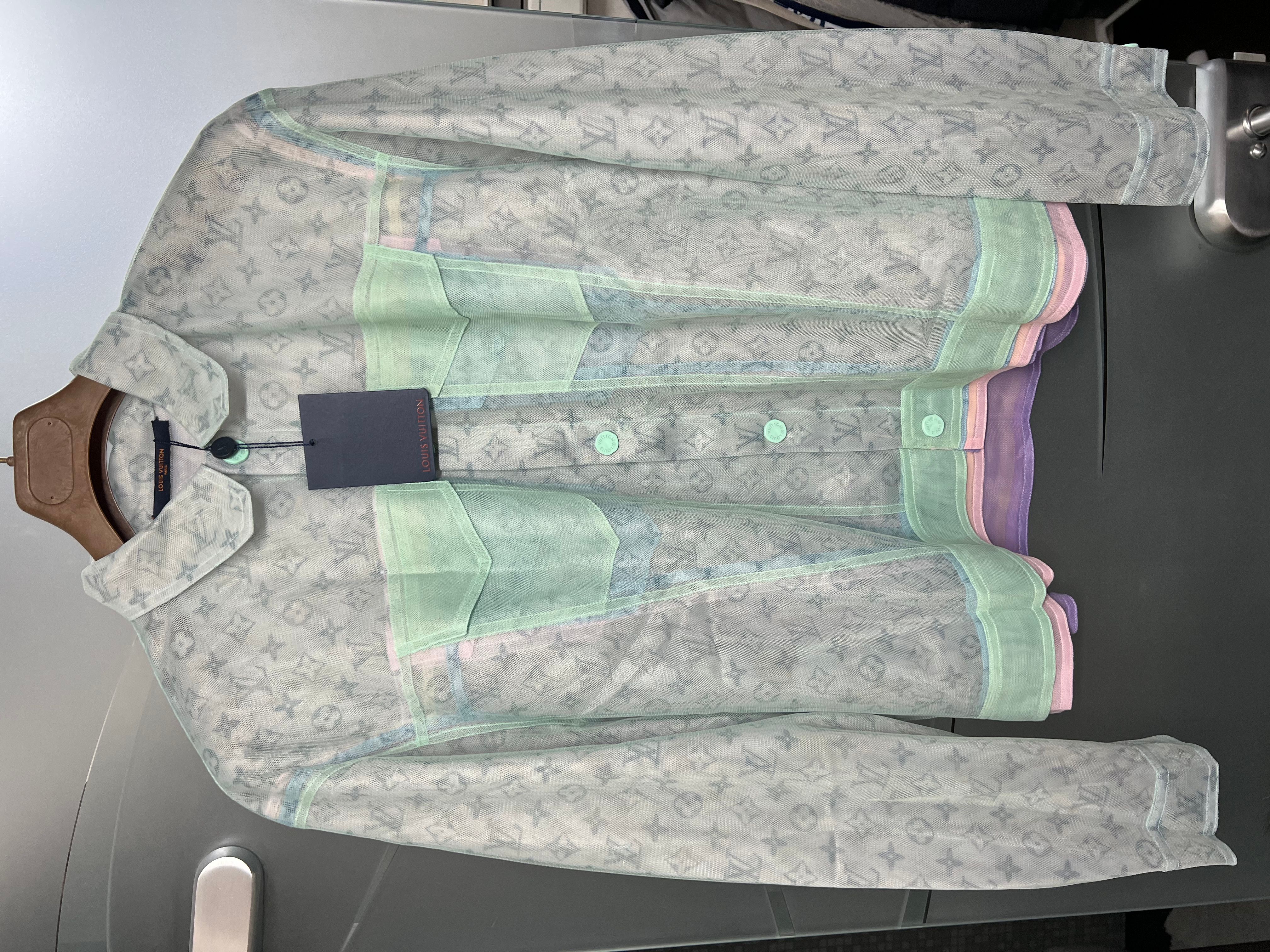 Louis Vuitton MONOGRAM Multicolor tulle denim jacket  Outerwear fashion,  Mens outfits, Designer clothes for men