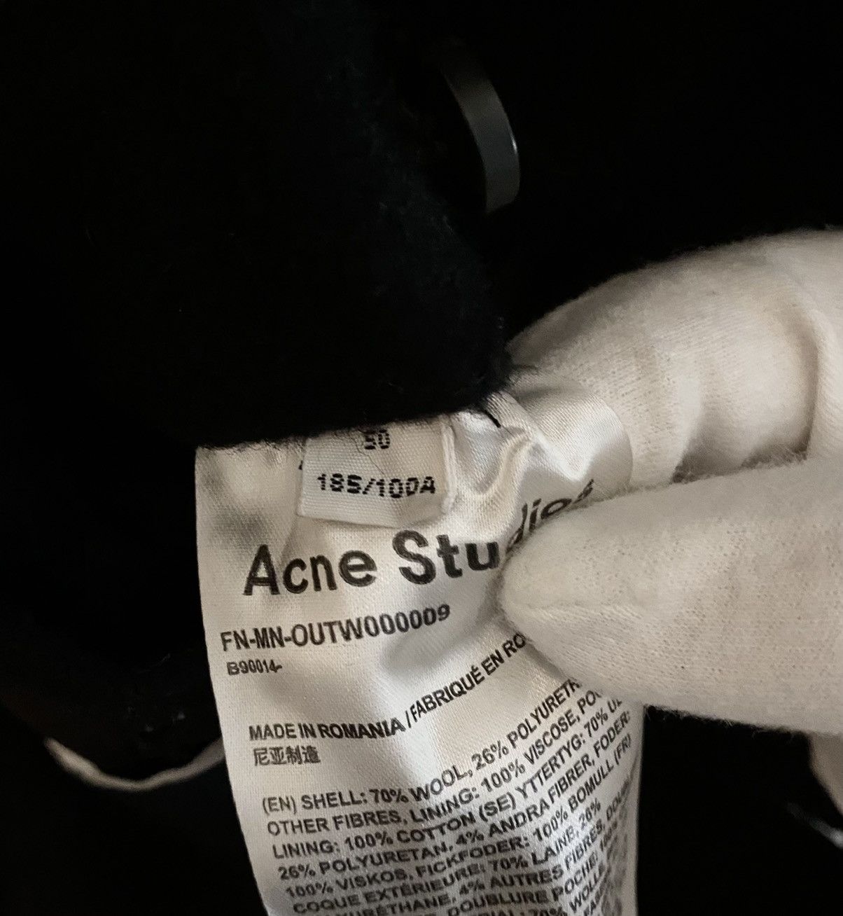 Acne Studios Oversized Black Wool Coat [50] Acne Studios Size US M / EU 48-50 / 2 - 4 Thumbnail
