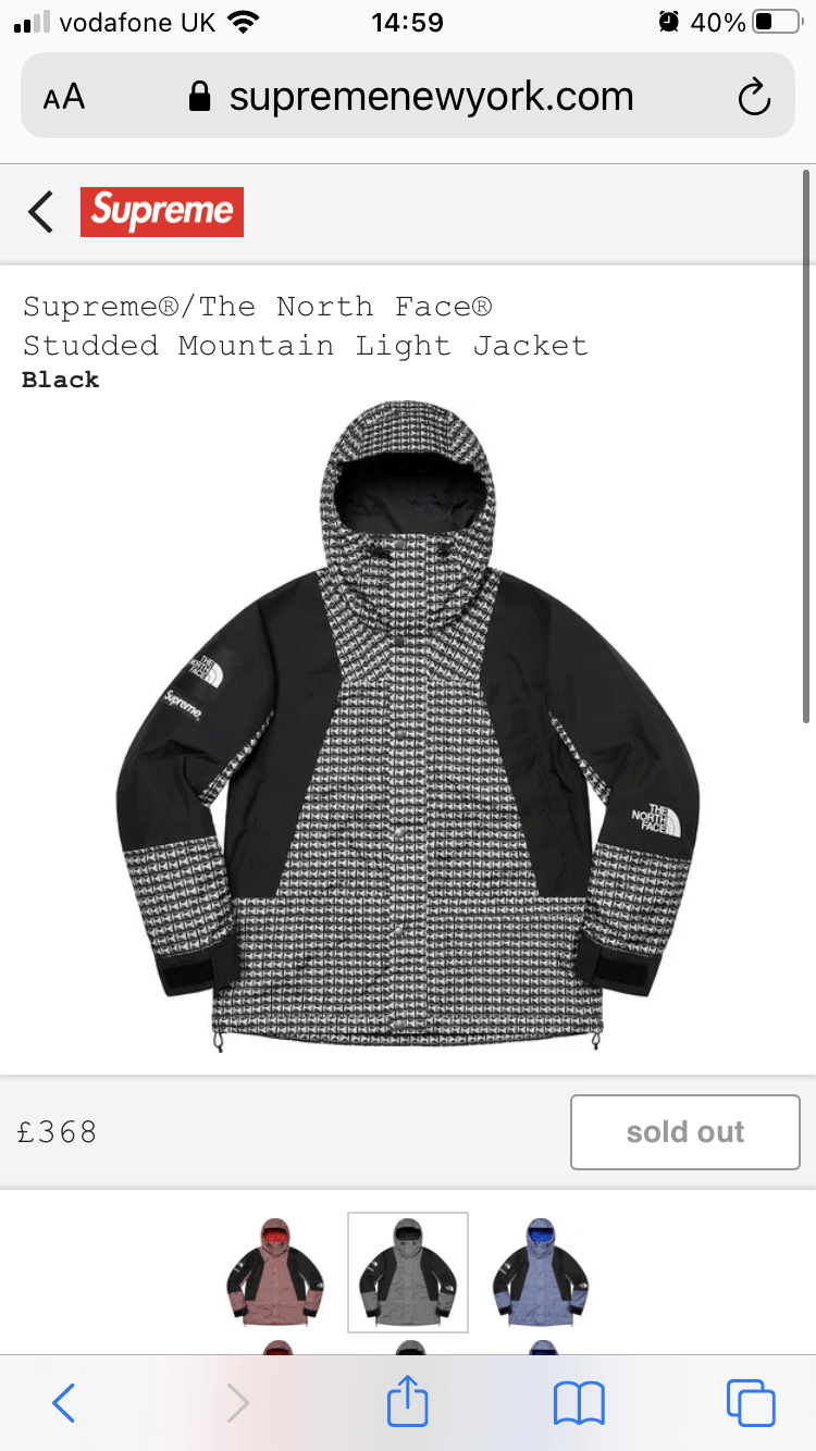 Supreme Supreme X The North Face Studded Mountain Light Jacket