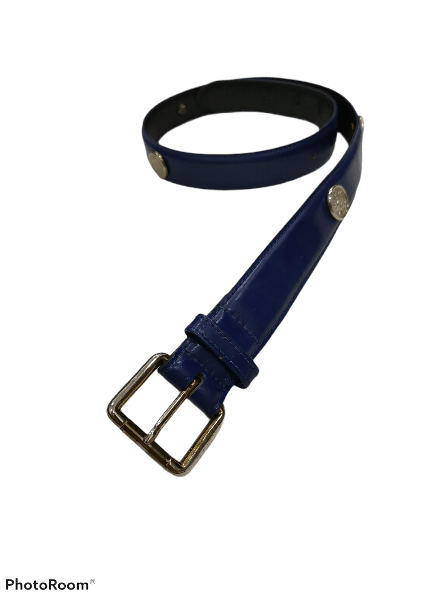 Moschino VINTAGe MOSCHINO BUTTONS LEATHER BELT Size 26 - 1 Thumbnail