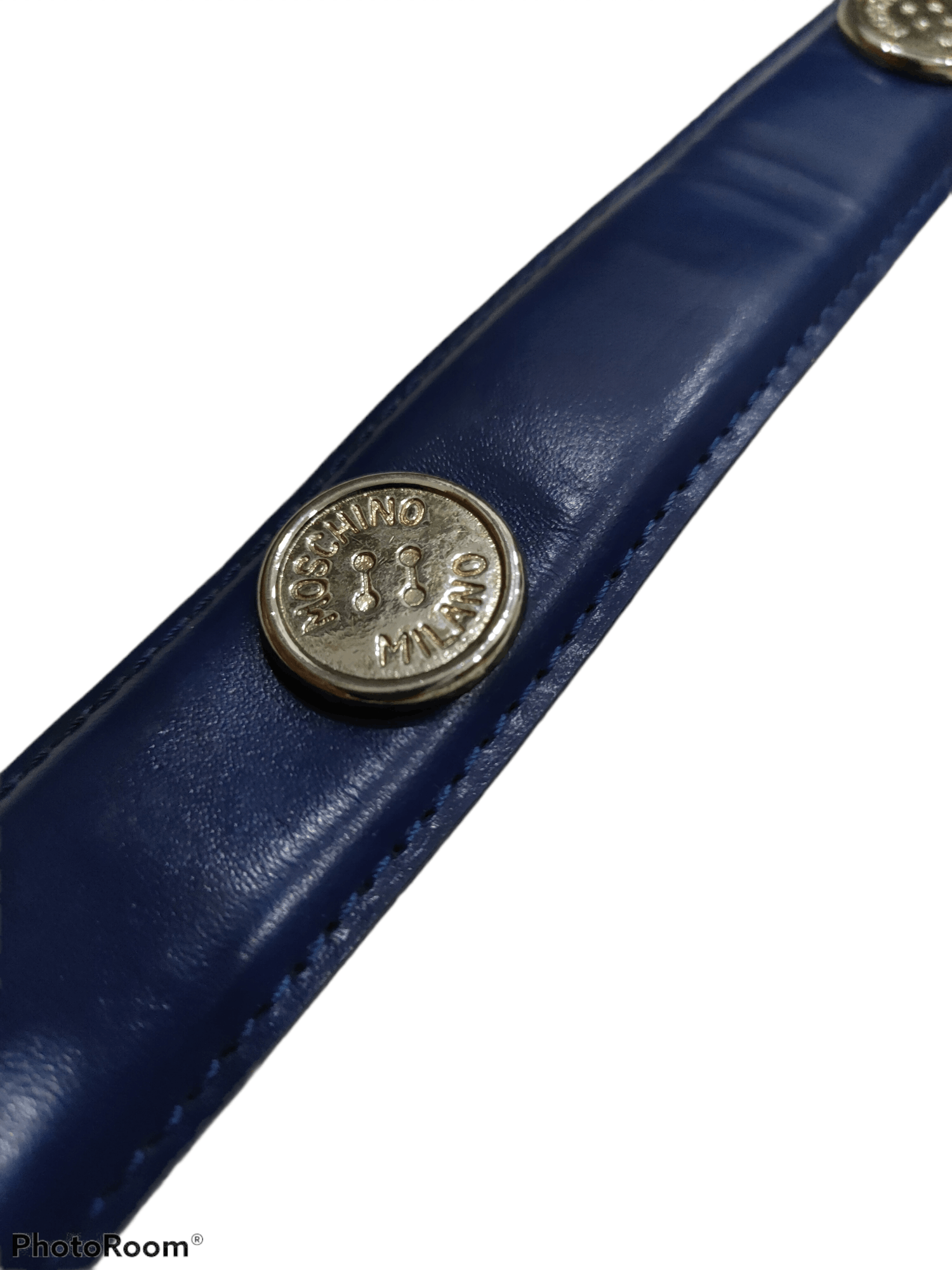 Moschino VINTAGe MOSCHINO BUTTONS LEATHER BELT Size 26 - 5 Thumbnail