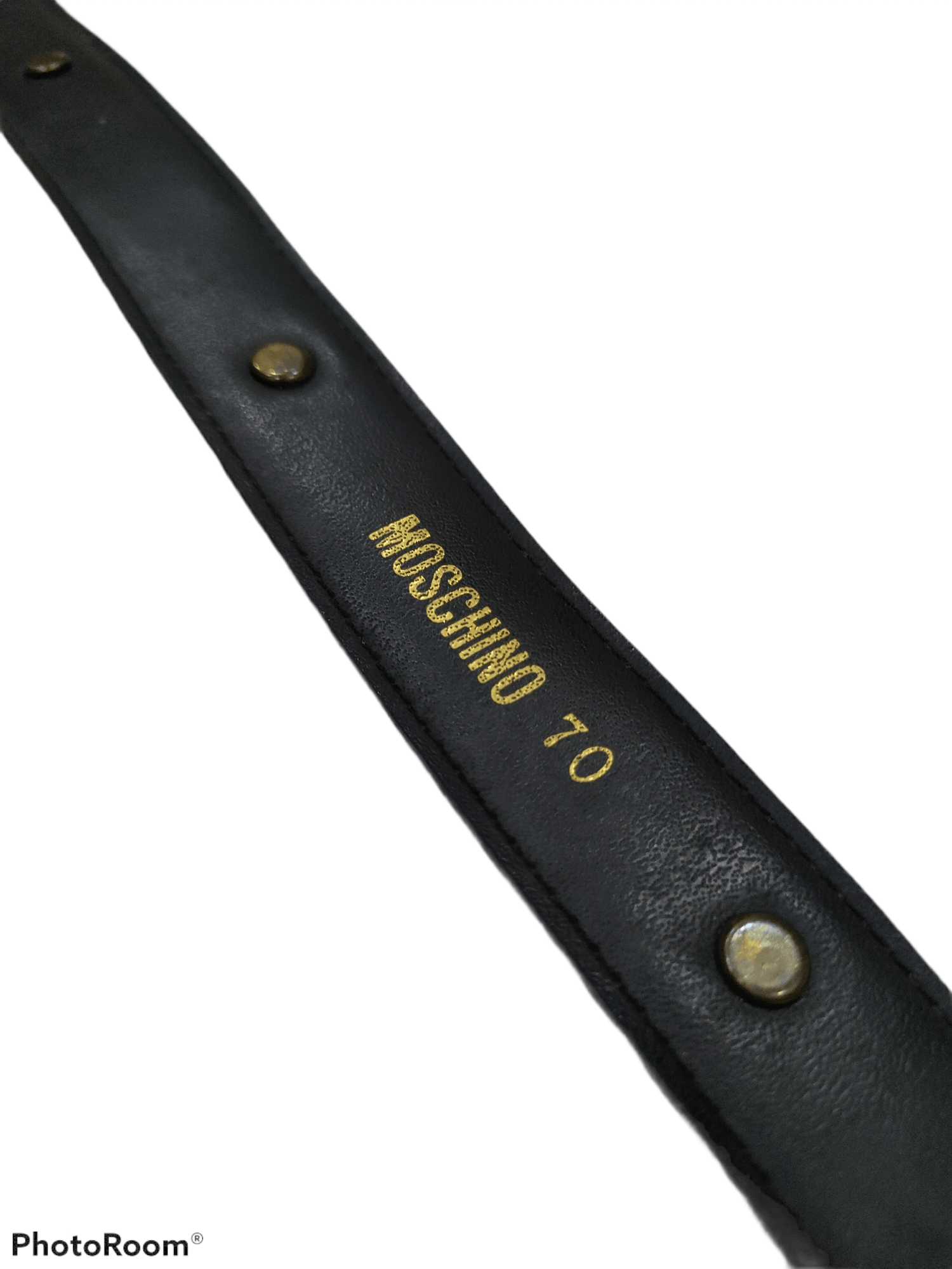 Moschino VINTAGe MOSCHINO BUTTONS LEATHER BELT Size 26 - 4 Thumbnail