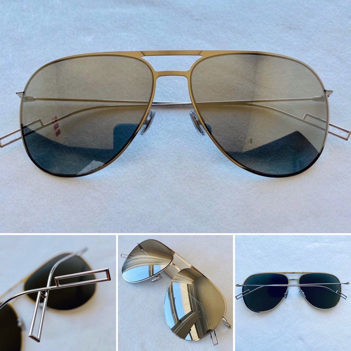 Christian Dior Silver Aviator Sunglasses