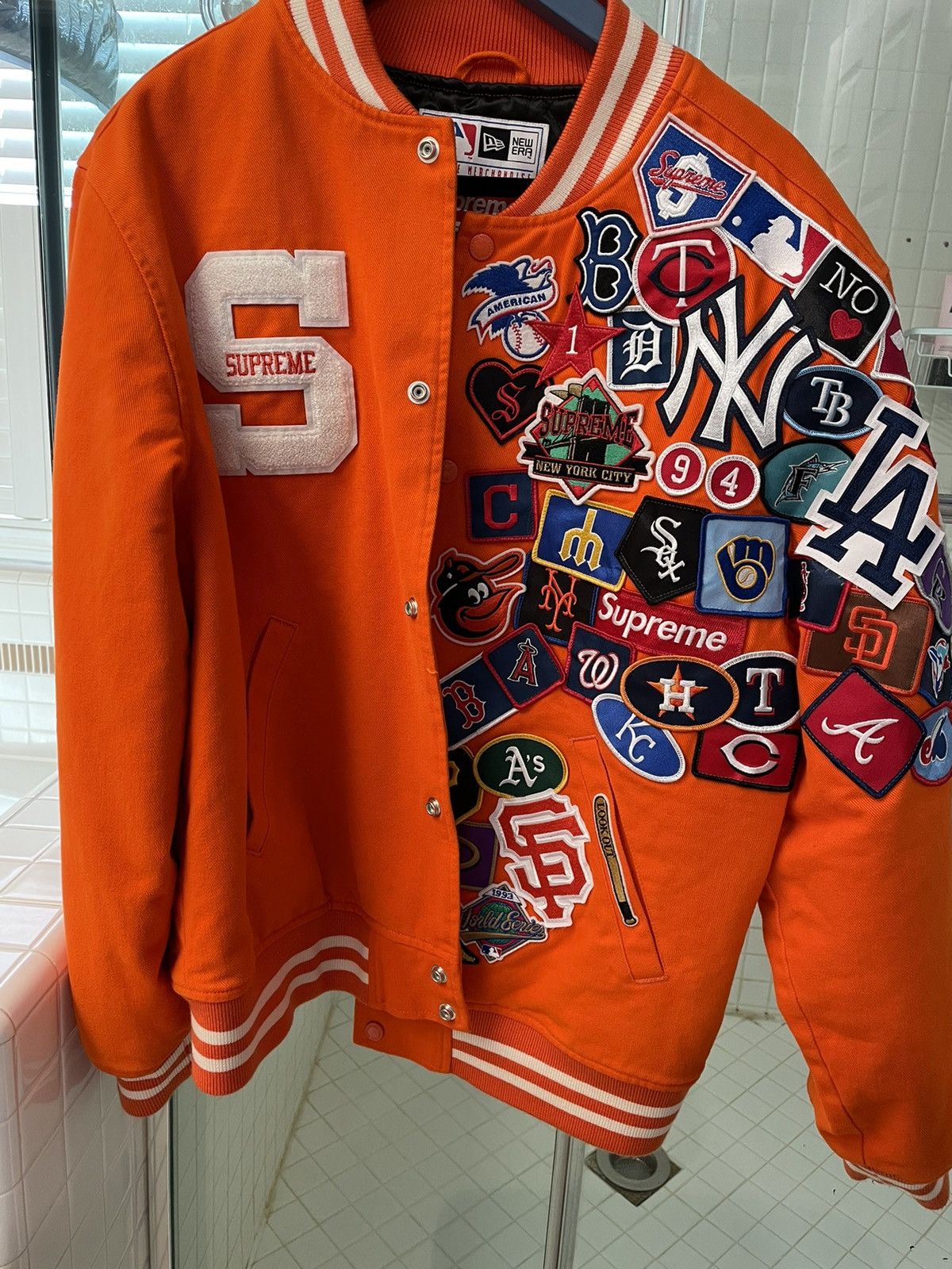 Supreme Supreme New Era MLB Varsity Jacket | Grailed