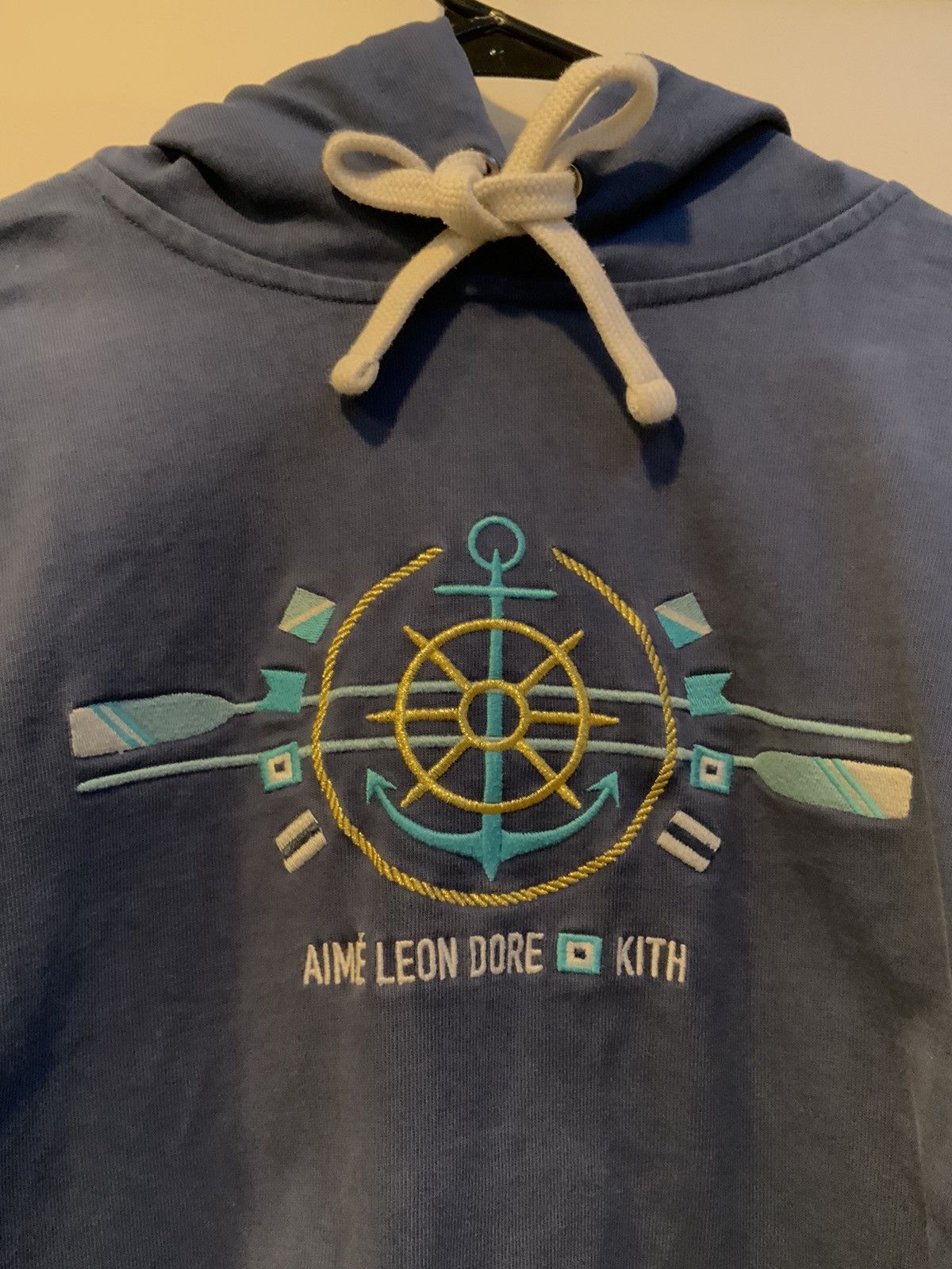 Kith x Aime Leon Dore Anchor Williams hoodie Mykonos ALD Ronnie Fieg Large  Sail