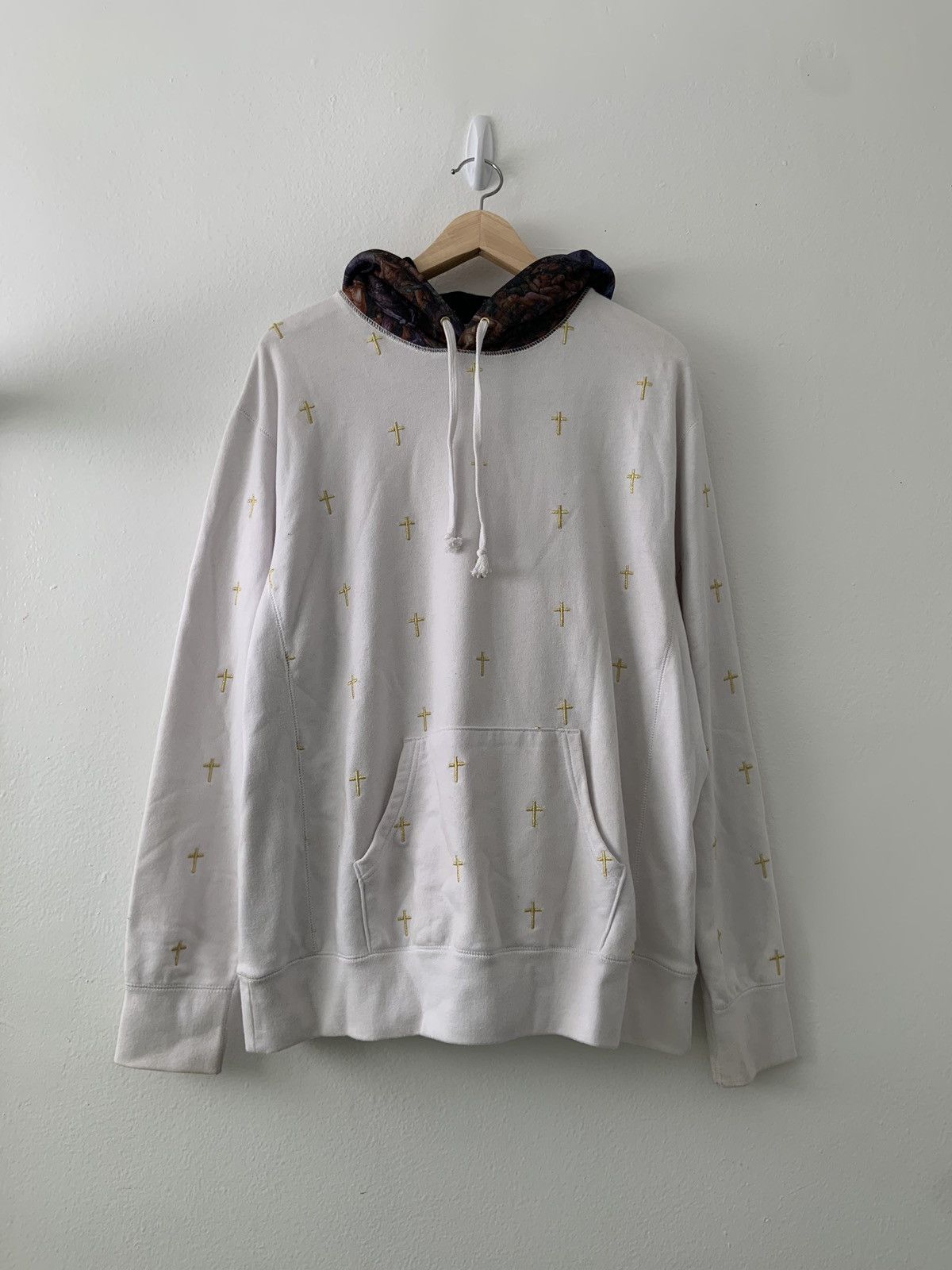 Fucking Awesome RARE FA White Gold Cross Cathedral Hoodie Size US L / EU 52-54 / 3 - 3 Thumbnail