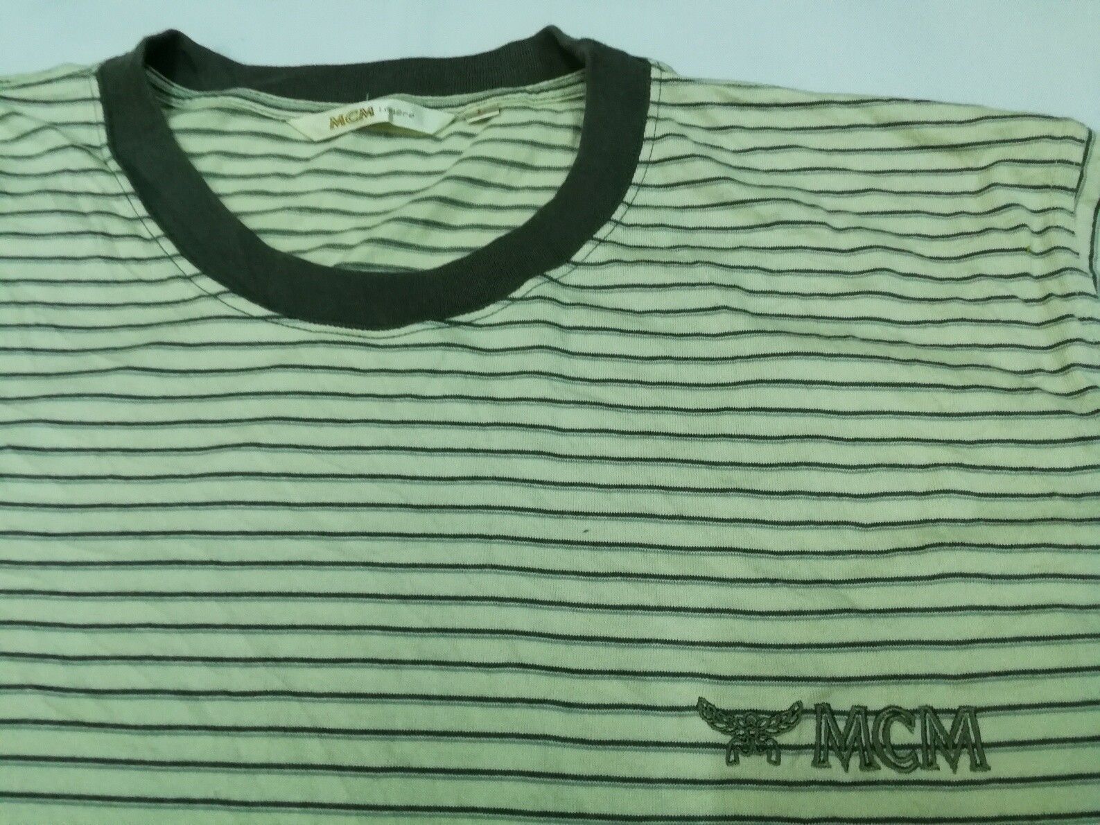Pre-owned Mcm T-shirt Short Sleeve Striped Tee In Multicolor