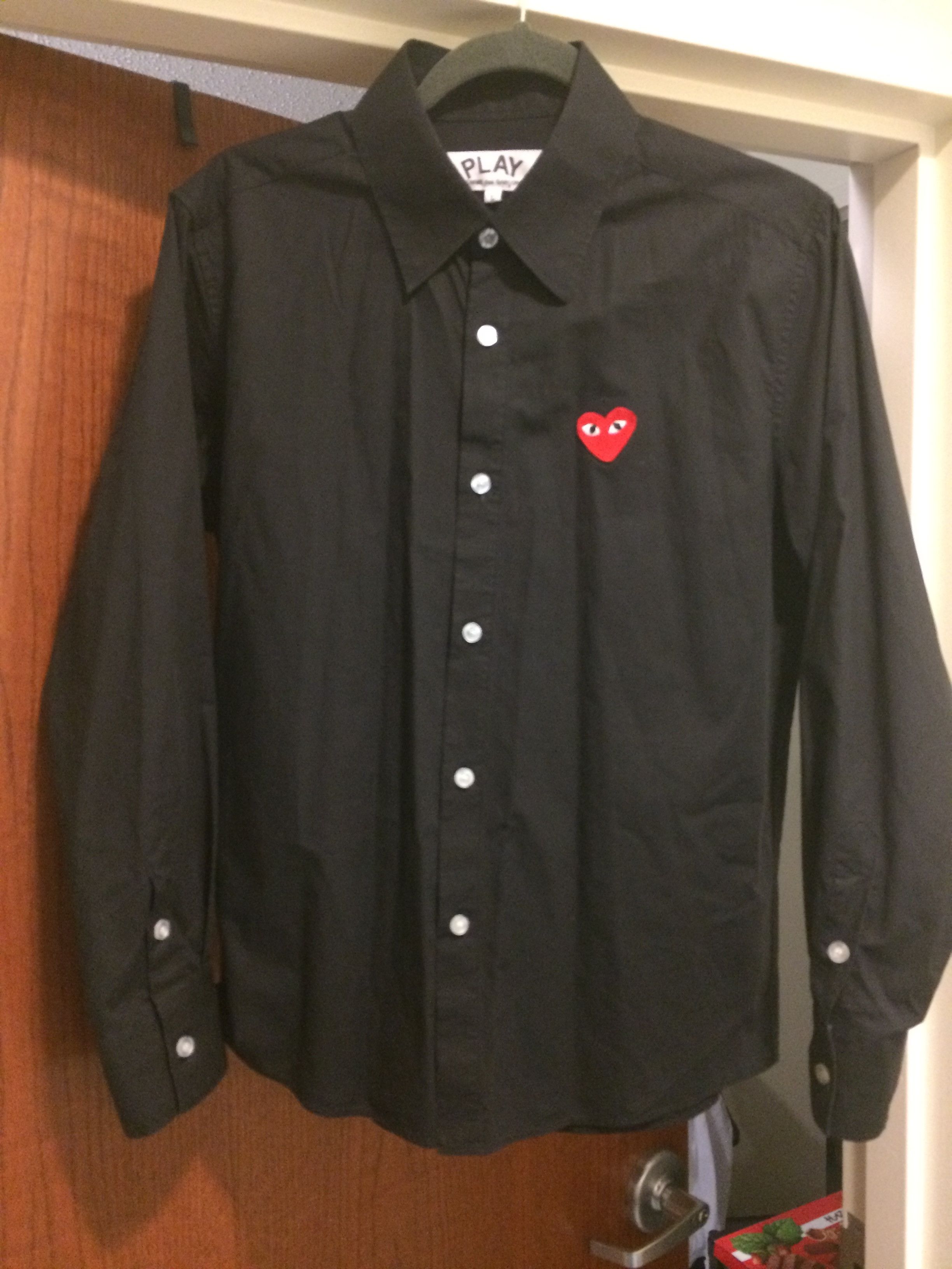 Comme Des Garcons Play CDG Play Black Button Up | Grailed